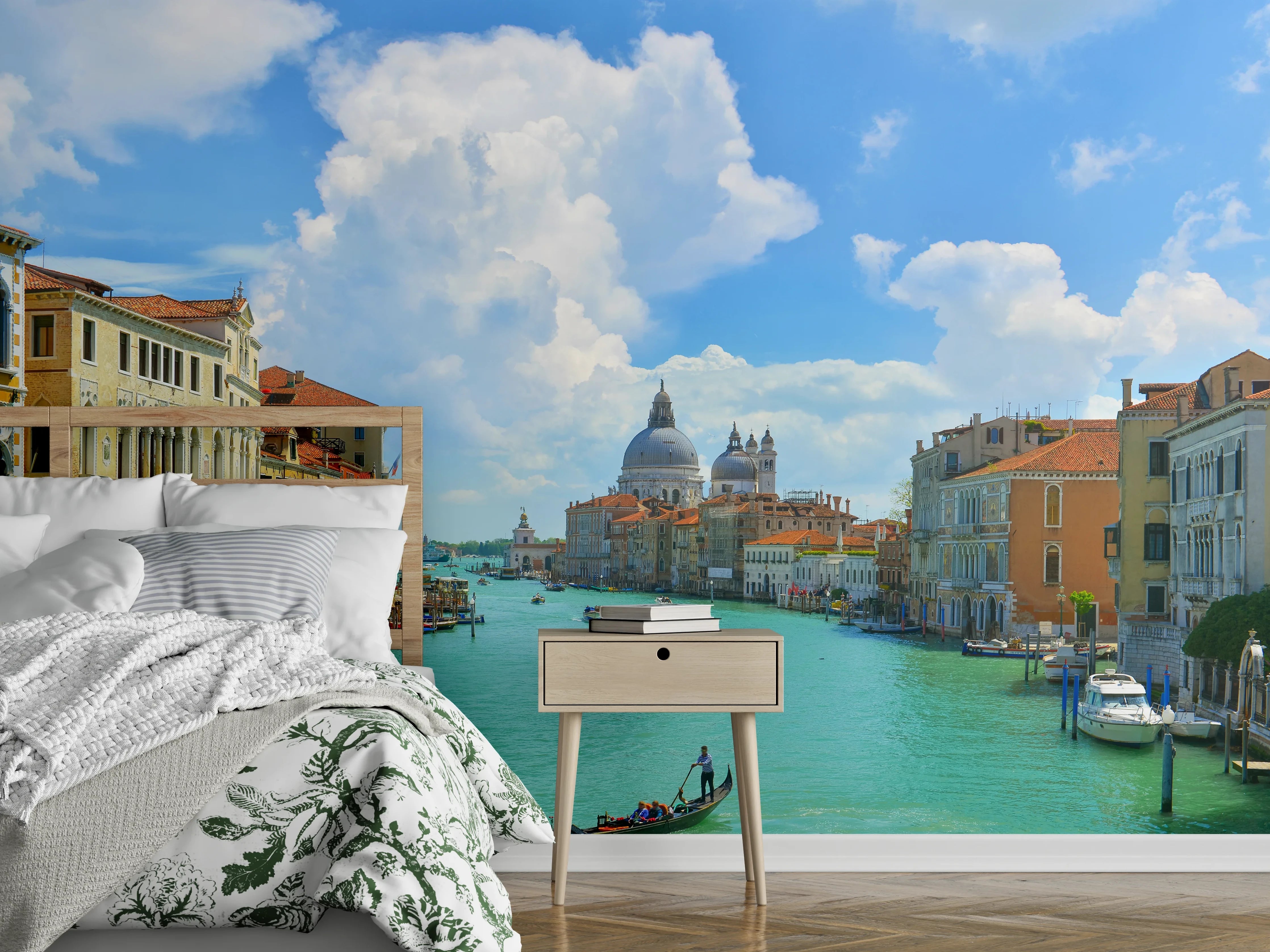 Wandverkleidung Schlafzimmer - Venedig Kanal: Romantisches Stadtpanorama