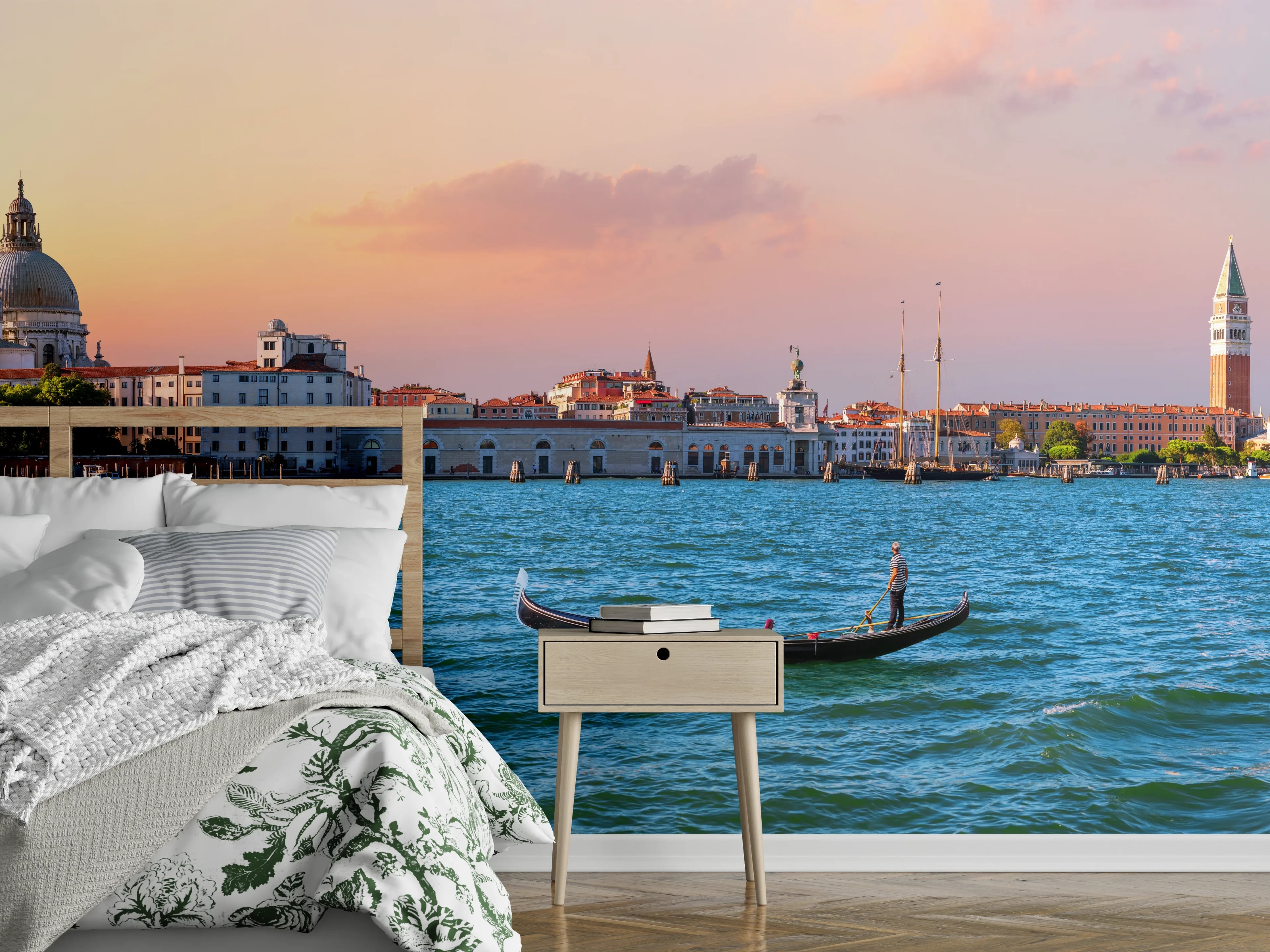 Wandverkleidung Schlafzimmer - Venedig Skyline bei Sonnenuntergang