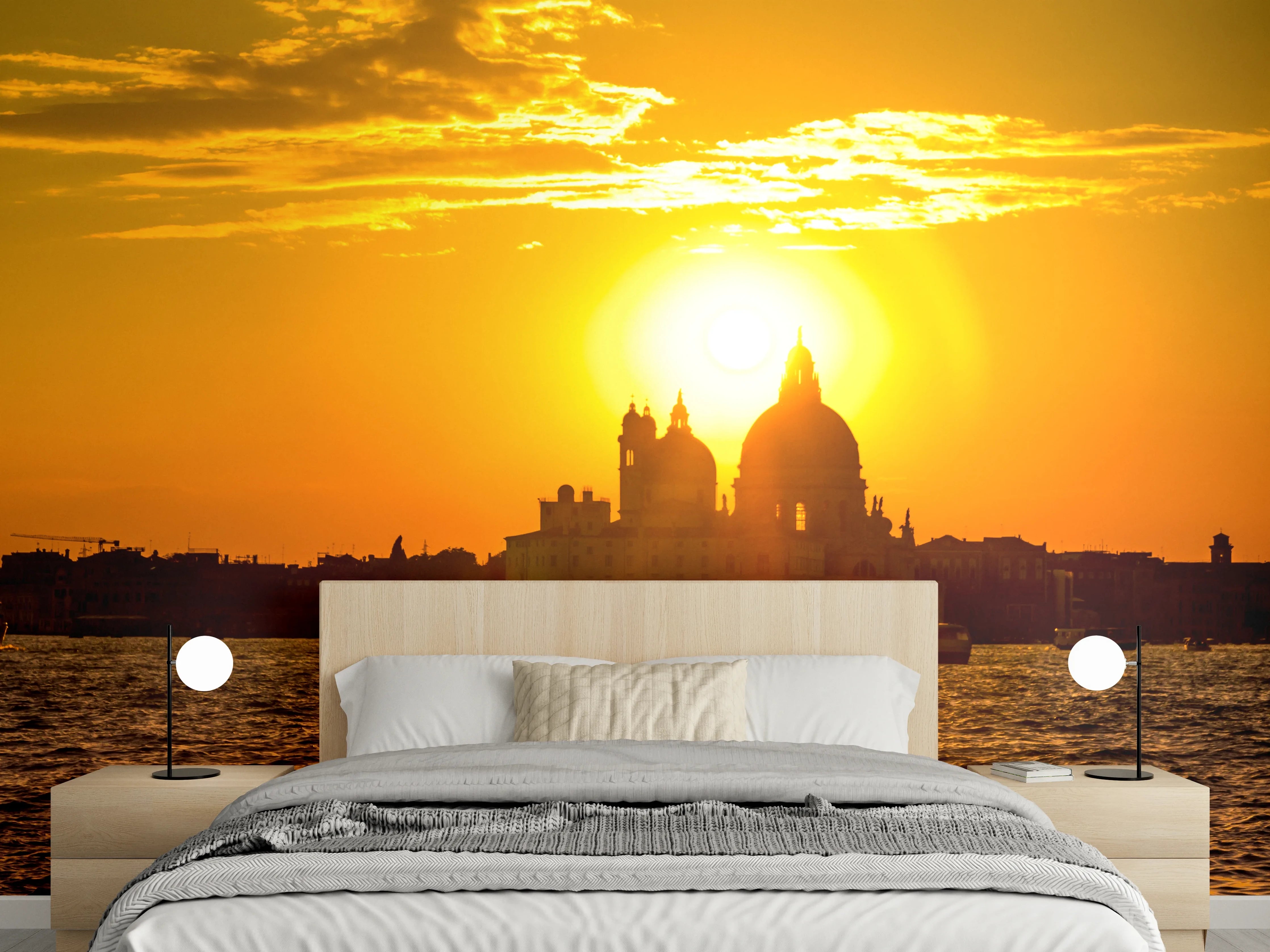 Wandverkleidung Schlafzimmer - Venedig: Sonnenuntergang über Basilika
