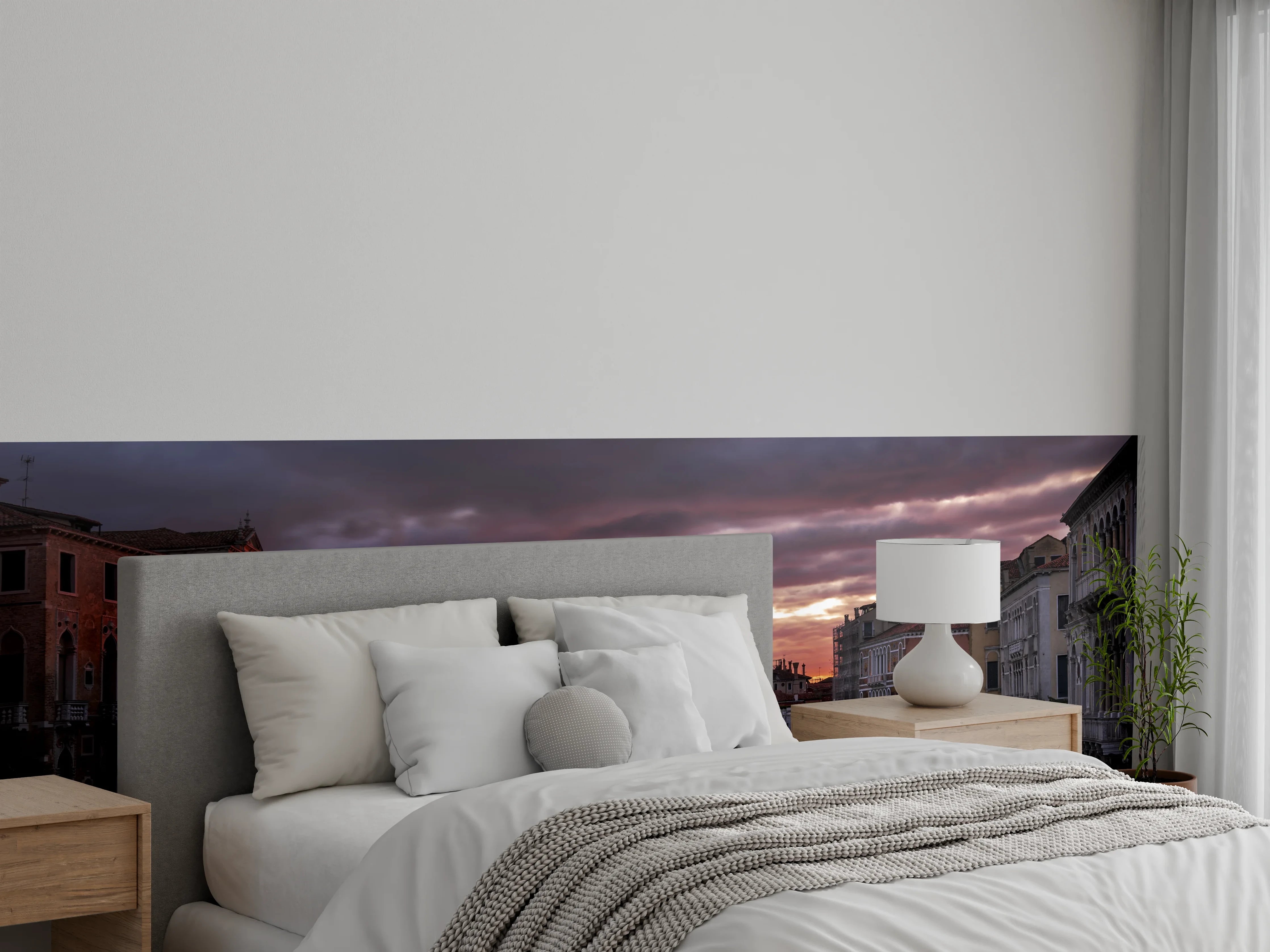Wandverkleidung Schlafzimmer - Venetische Skyline bei Sonnenuntergang