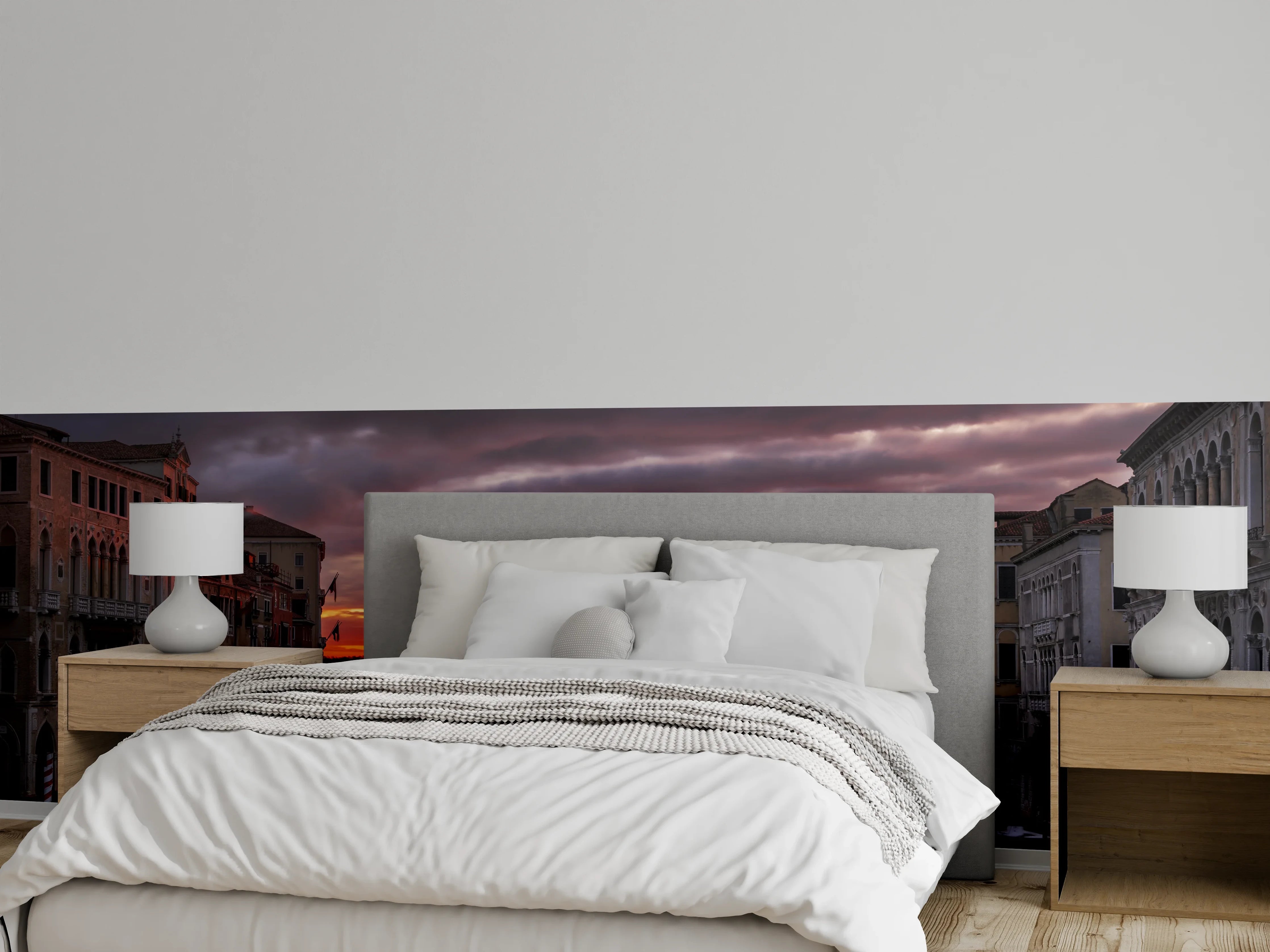Wandverkleidung Schlafzimmer - Venetische Skyline bei Sonnenuntergang