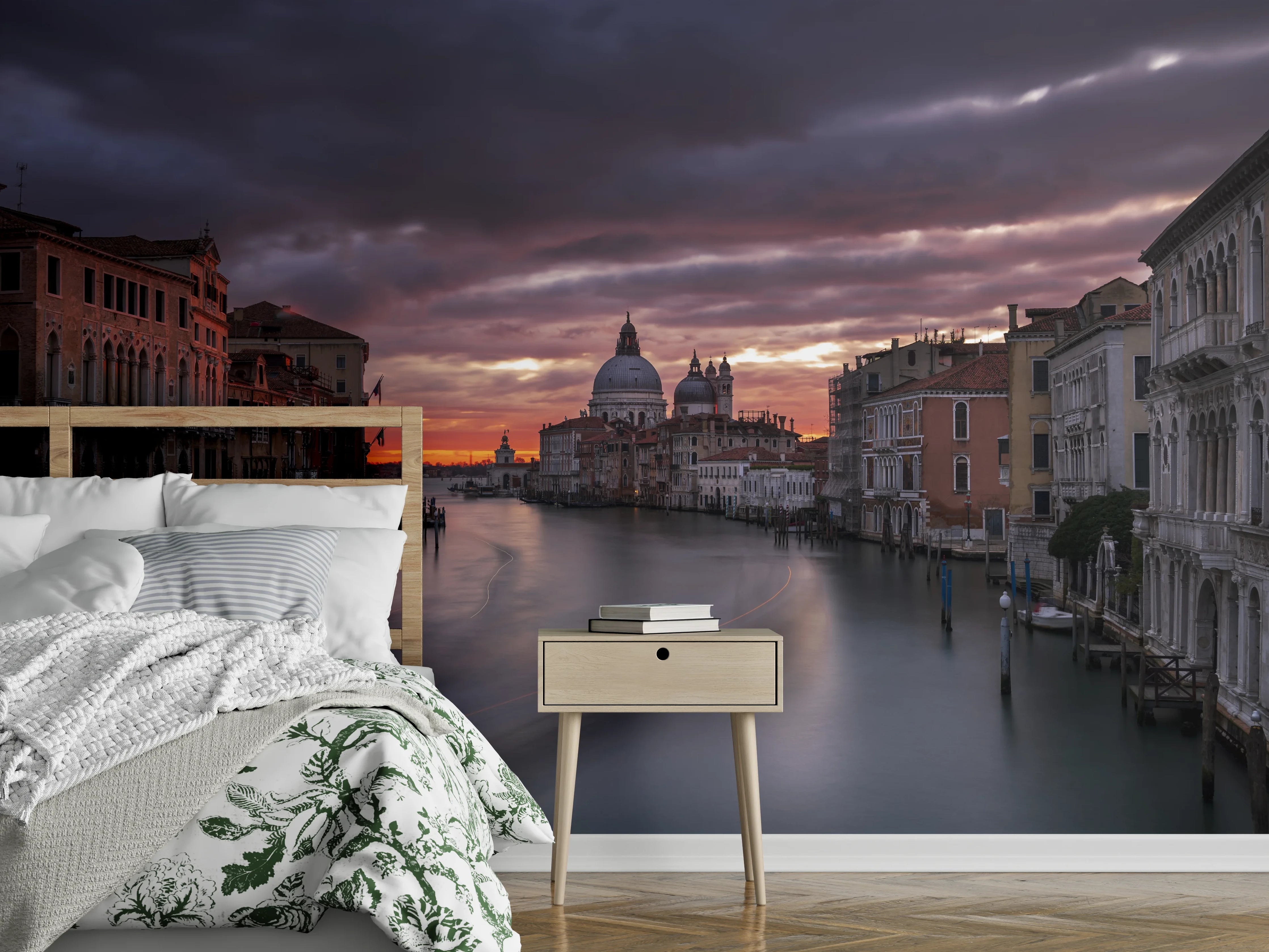 Wandverkleidung Schlafzimmer - Venetische Skyline bei Sonnenuntergang
