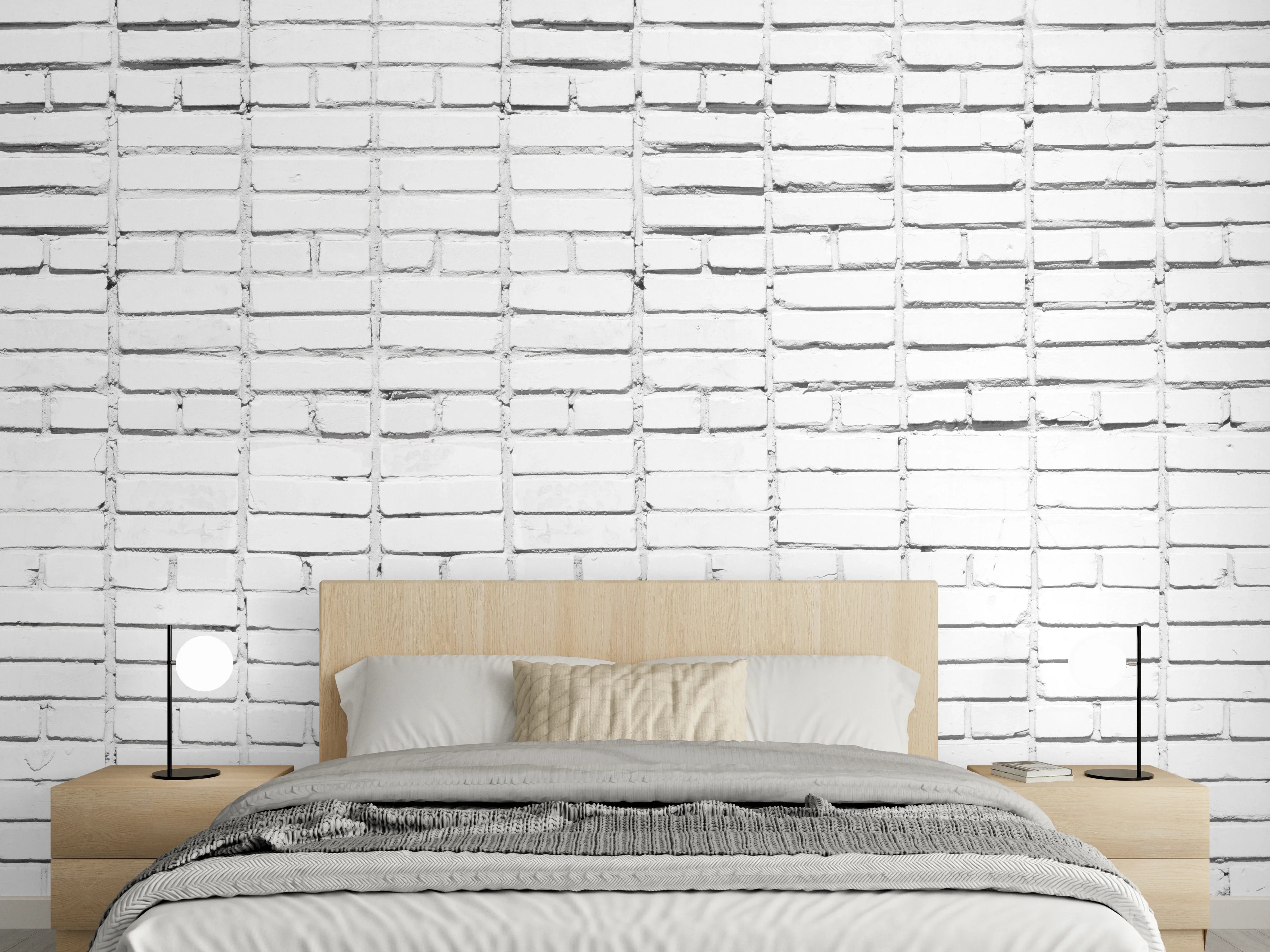Wandverkleidung Schlafzimmer - Veraltete weiße Ziegelwand Textur