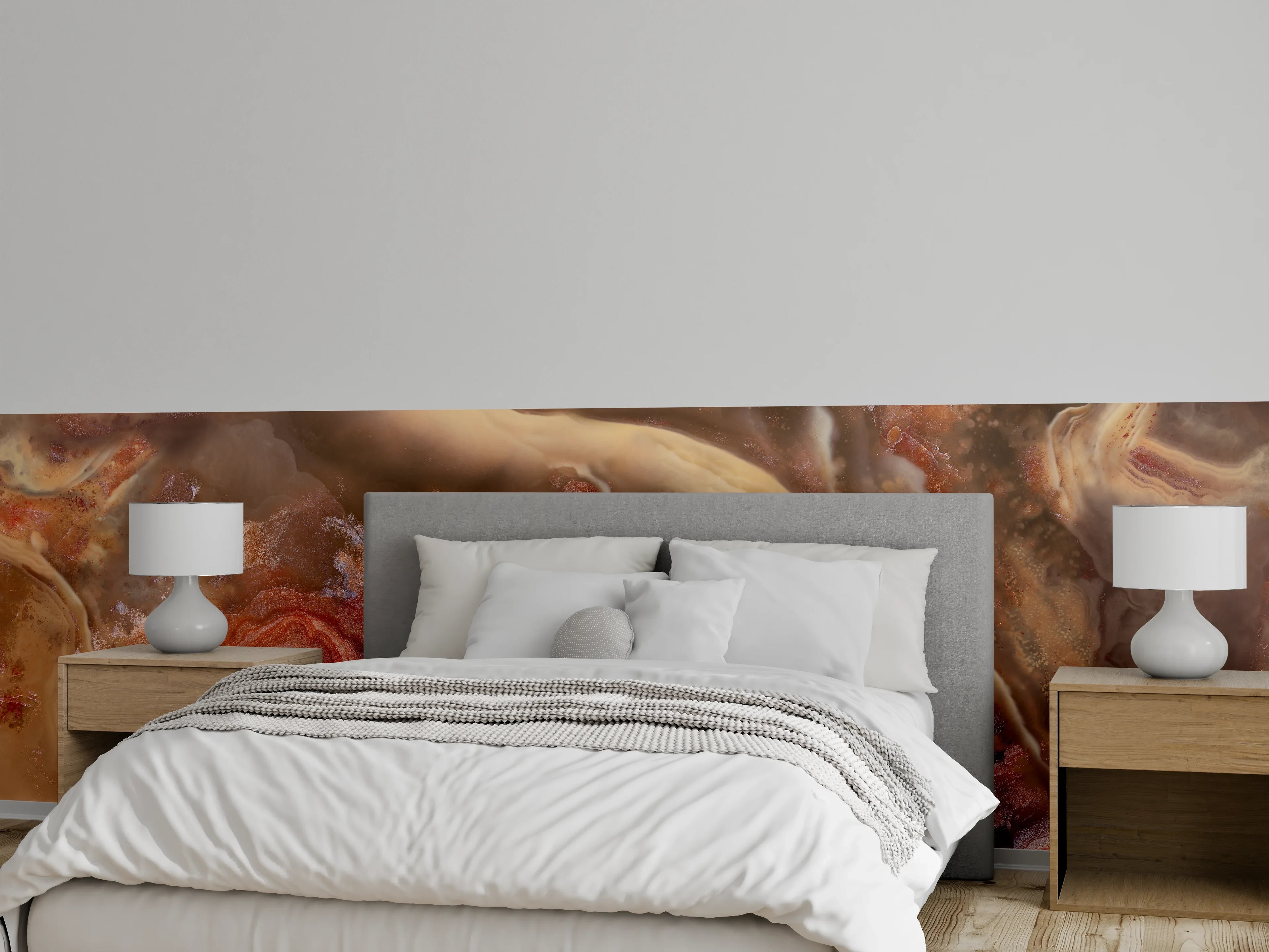 Wandverkleidung Schlafzimmer - Verborgene Grautöne in Weiß