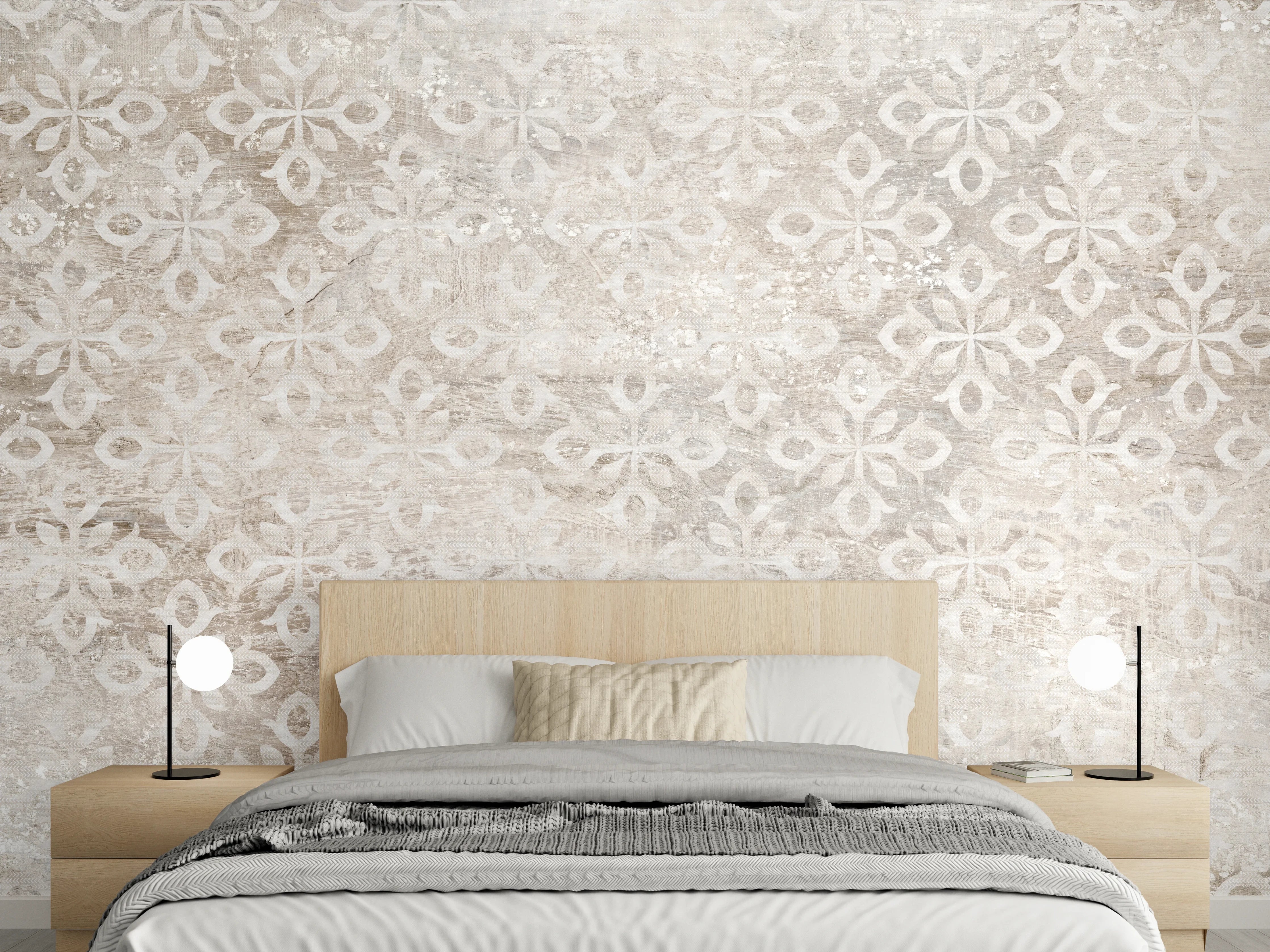 Wandverkleidung Schlafzimmer - Verunreinigtes Ornament Muster
