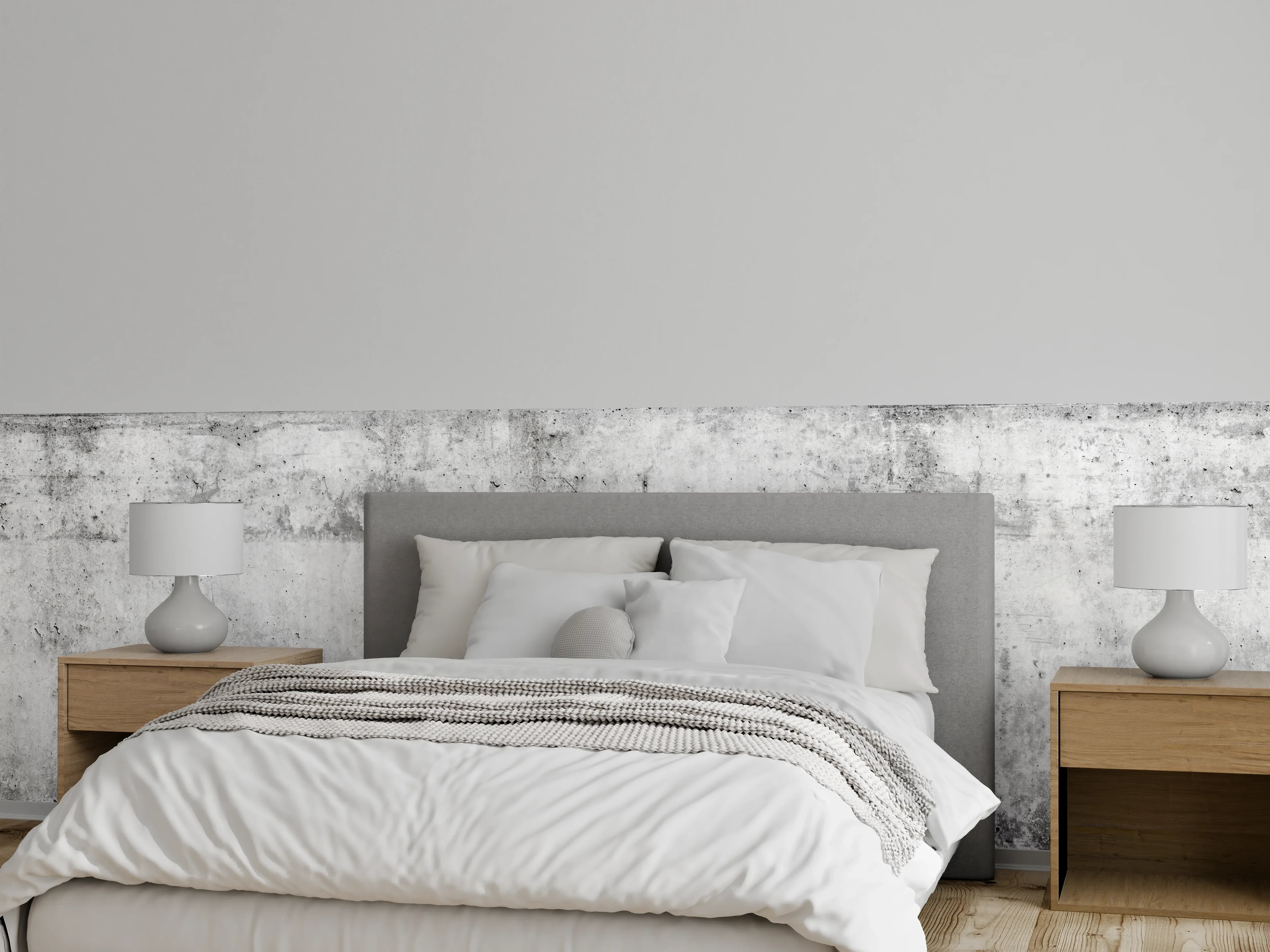 Wandverkleidung Schlafzimmer - Verwitterte weiße Betonwandtextur