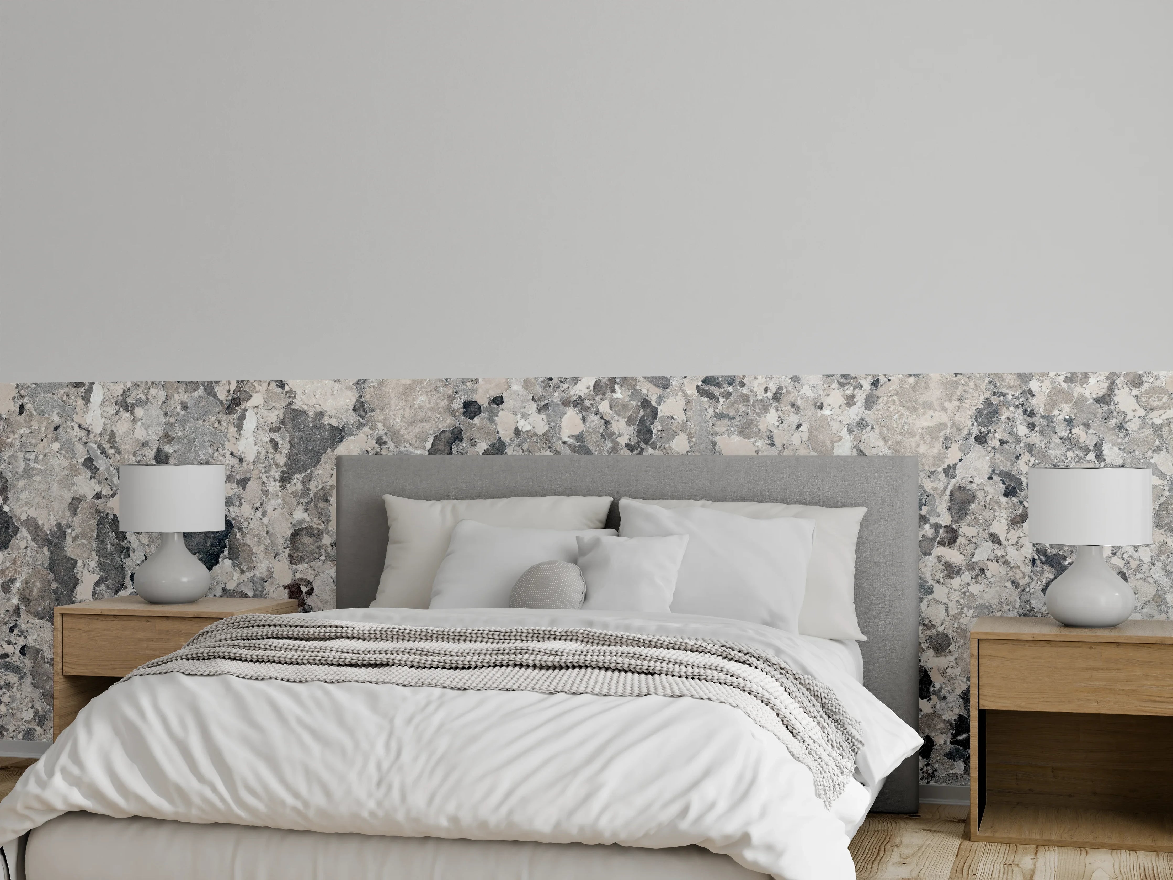 Wandverkleidung Schlafzimmer - Vintage Granit-Textur