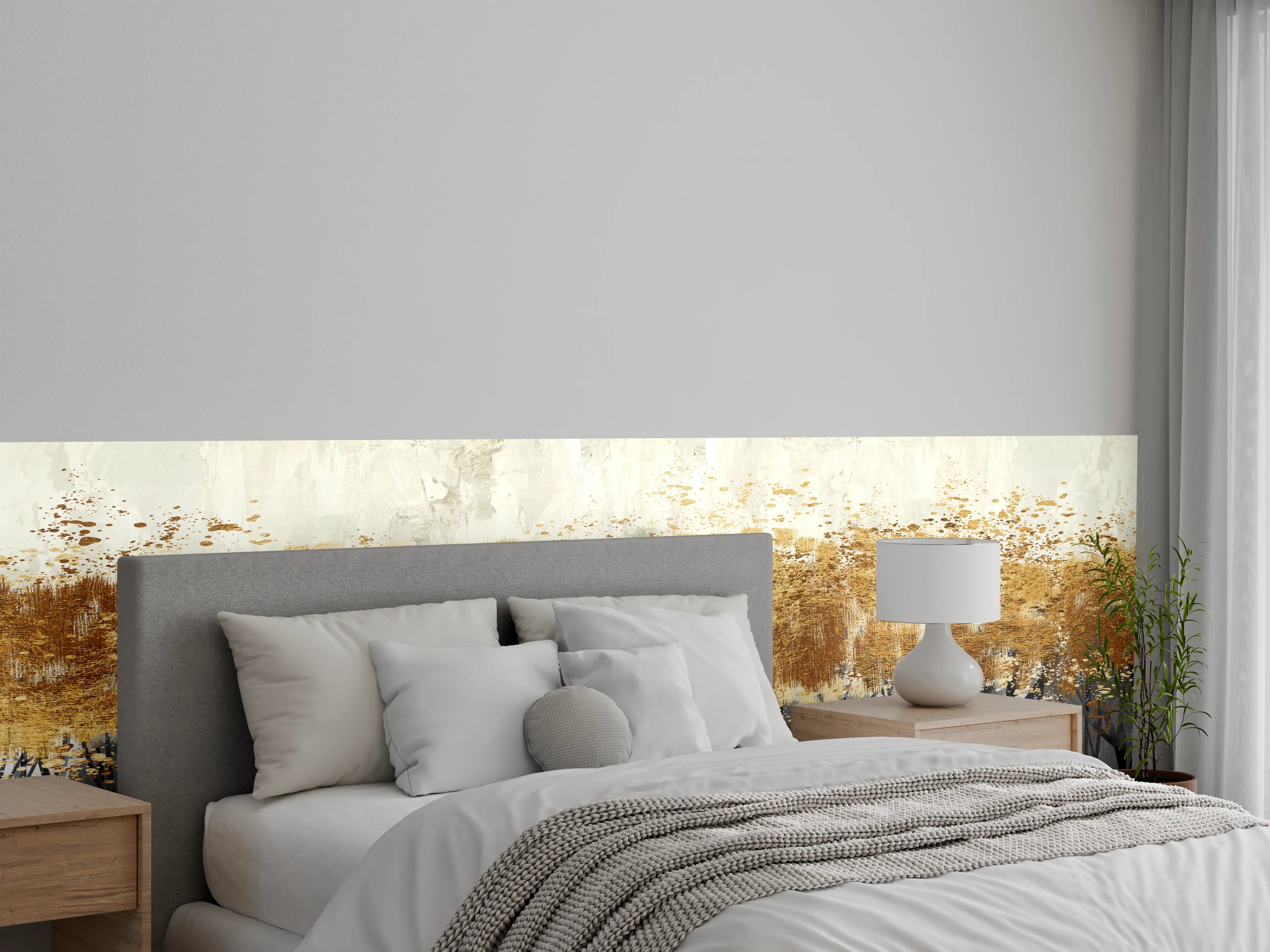 Wandverkleidung Schlafzimmer - Vintage Kunstmalerei