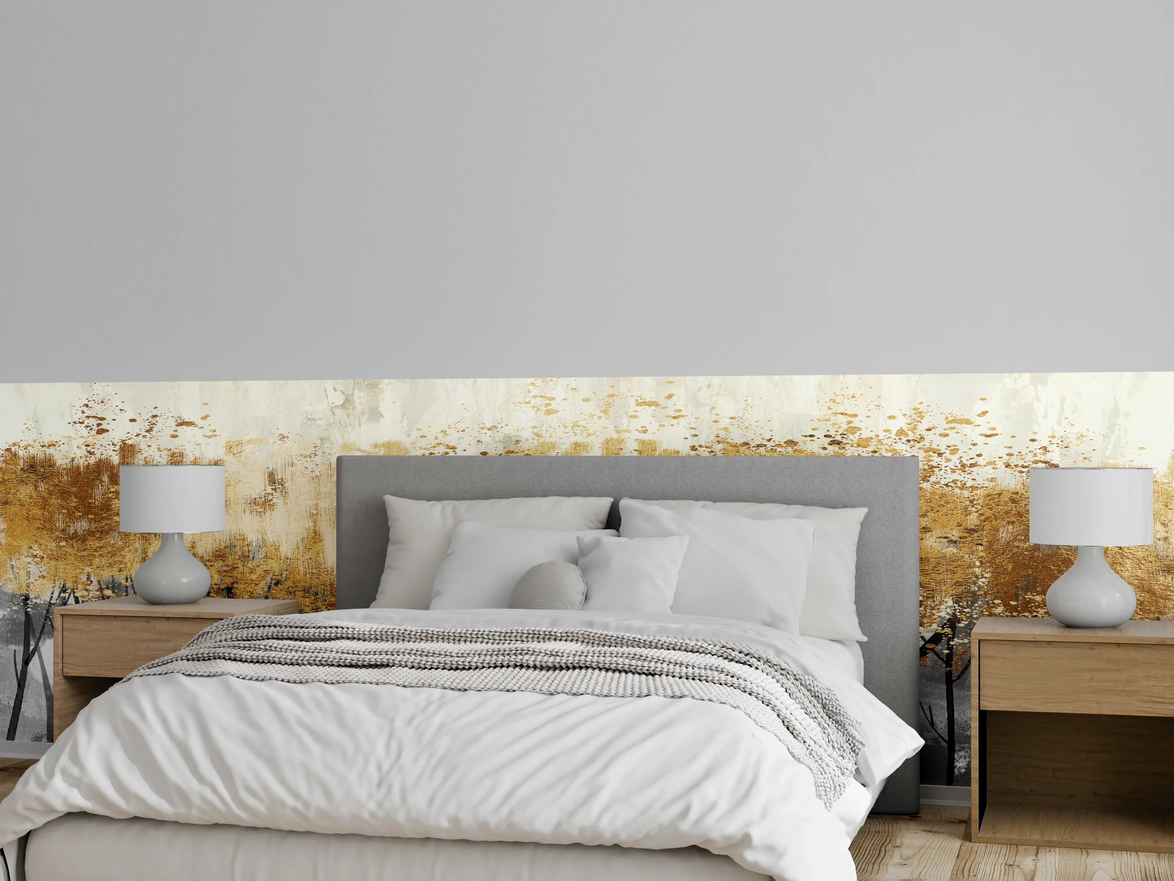 Wandverkleidung Schlafzimmer - Vintage Kunstmalerei