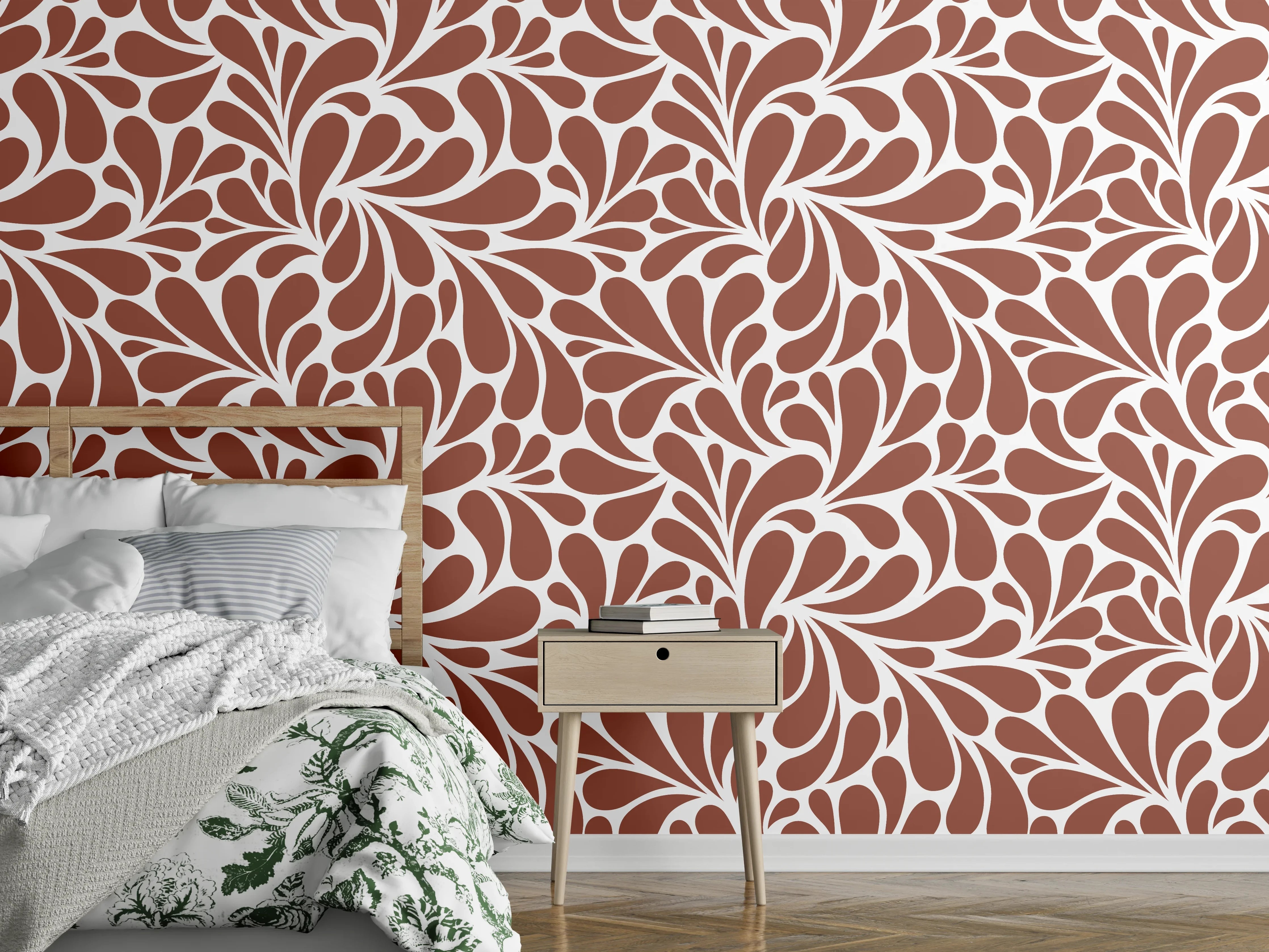 Wandverkleidung Schlafzimmer - Vintage Ornament Muster Wanddekor