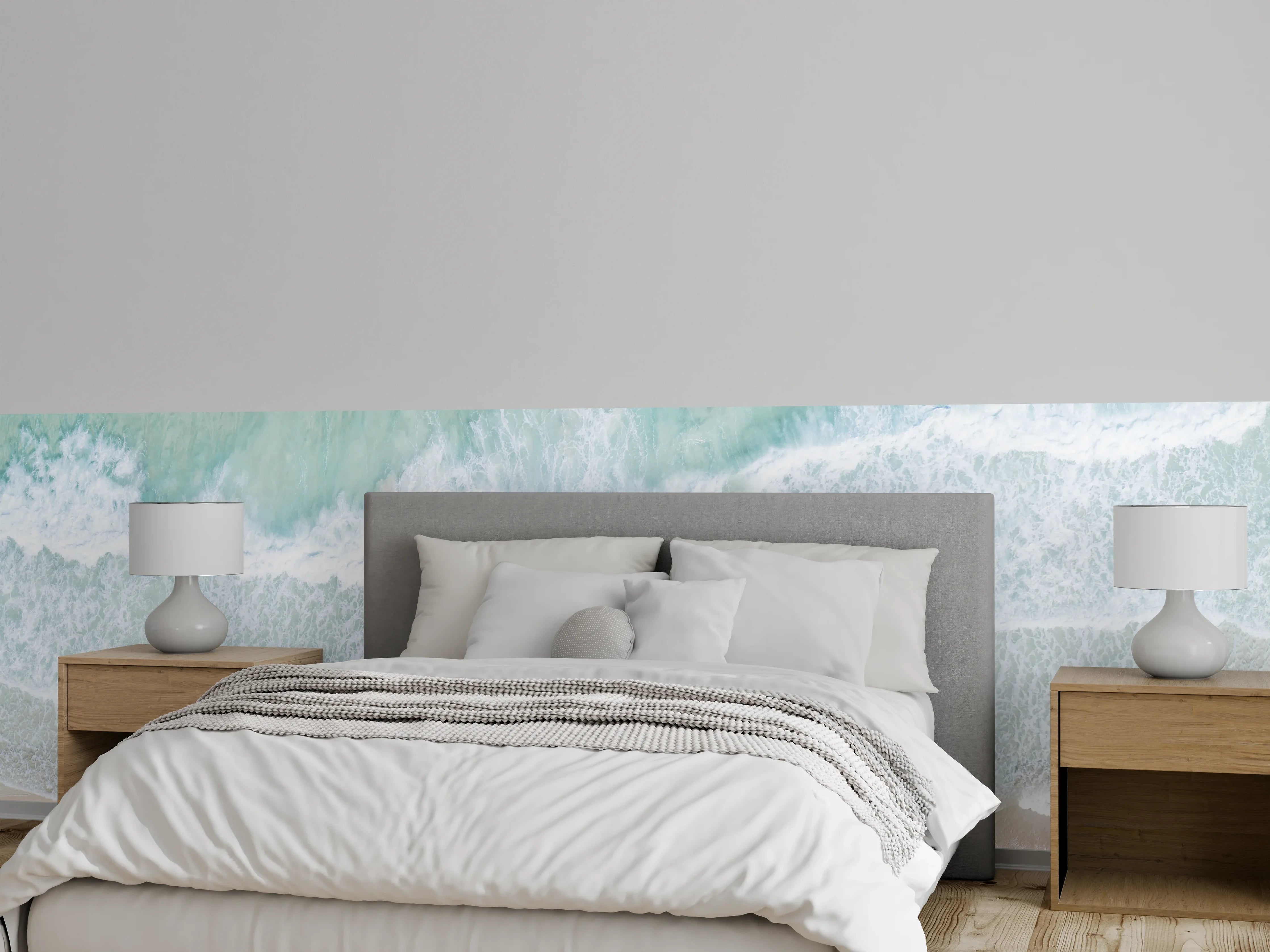 Wandverkleidung Schlafzimmer - Vogelperspektive - Ozean an der Küste