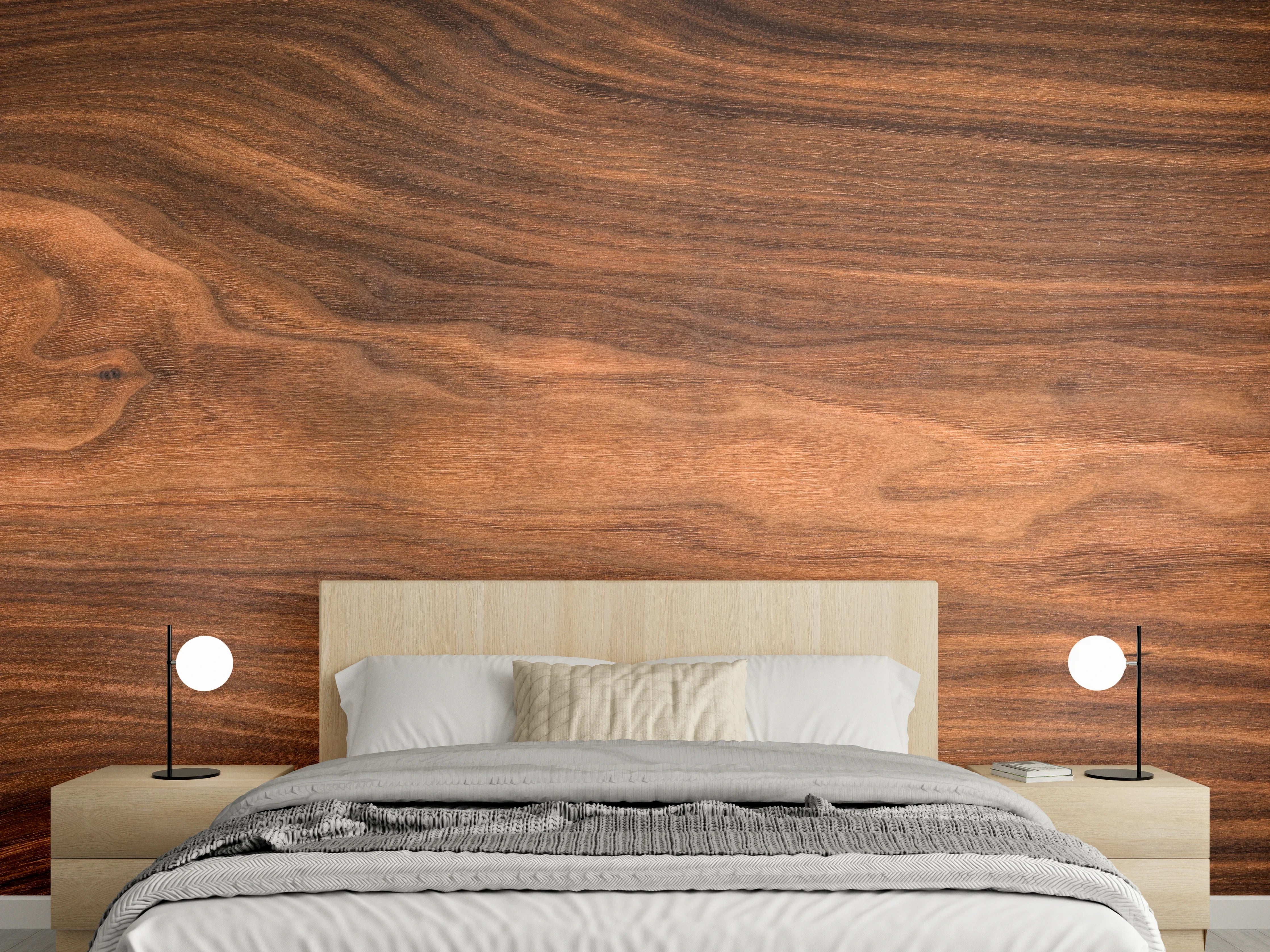 Wandverkleidung Schlafzimmer - Walnussholz