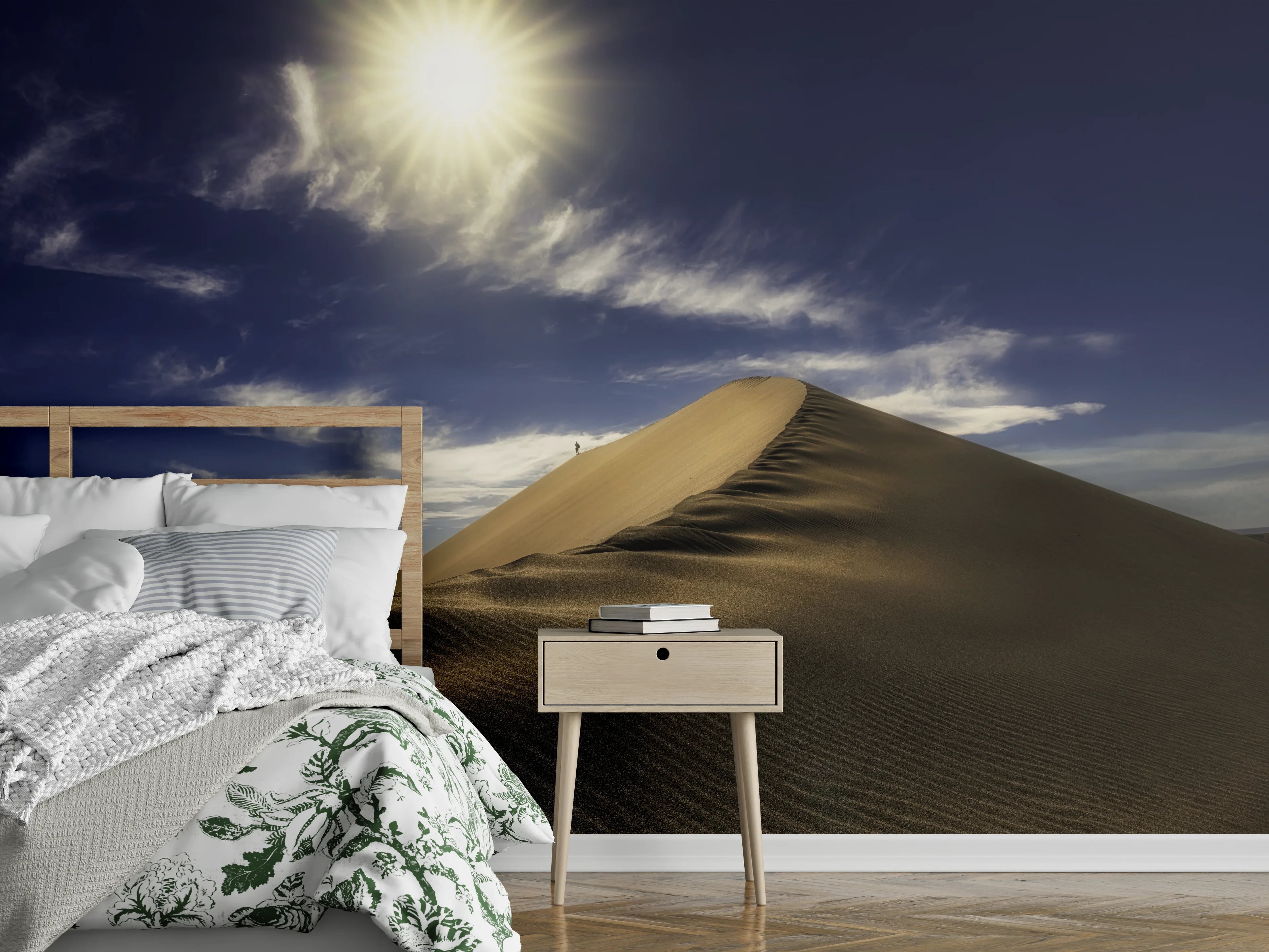 Wandverkleidung Schlafzimmer - Wanderer in der Wüste