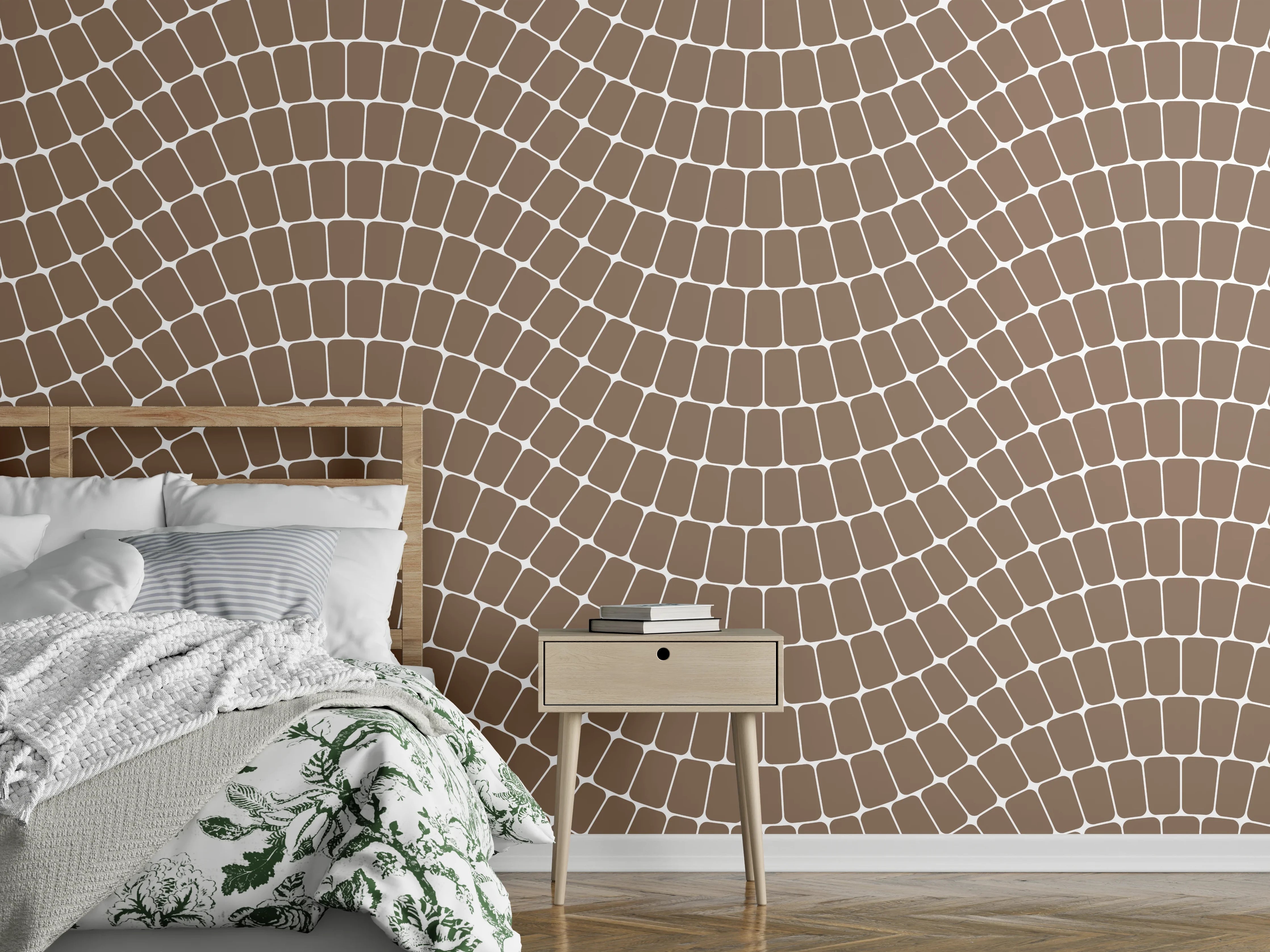 Wandverkleidung Schlafzimmer - Wandgestaltung mit elegantem Mosaikmuster