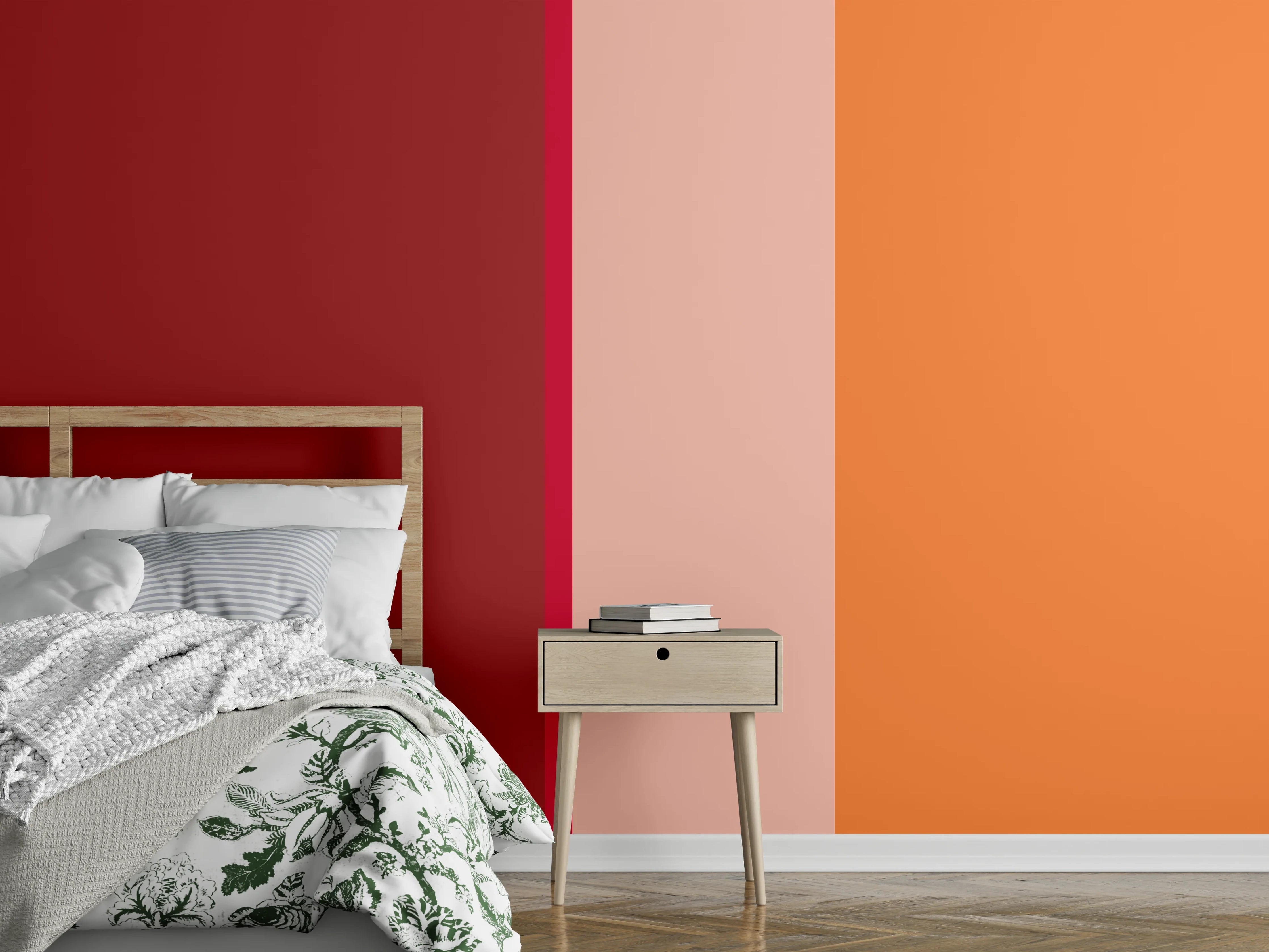Wandverkleidung Schlafzimmer - Warme Farbflächen Moderne Wandgestaltung