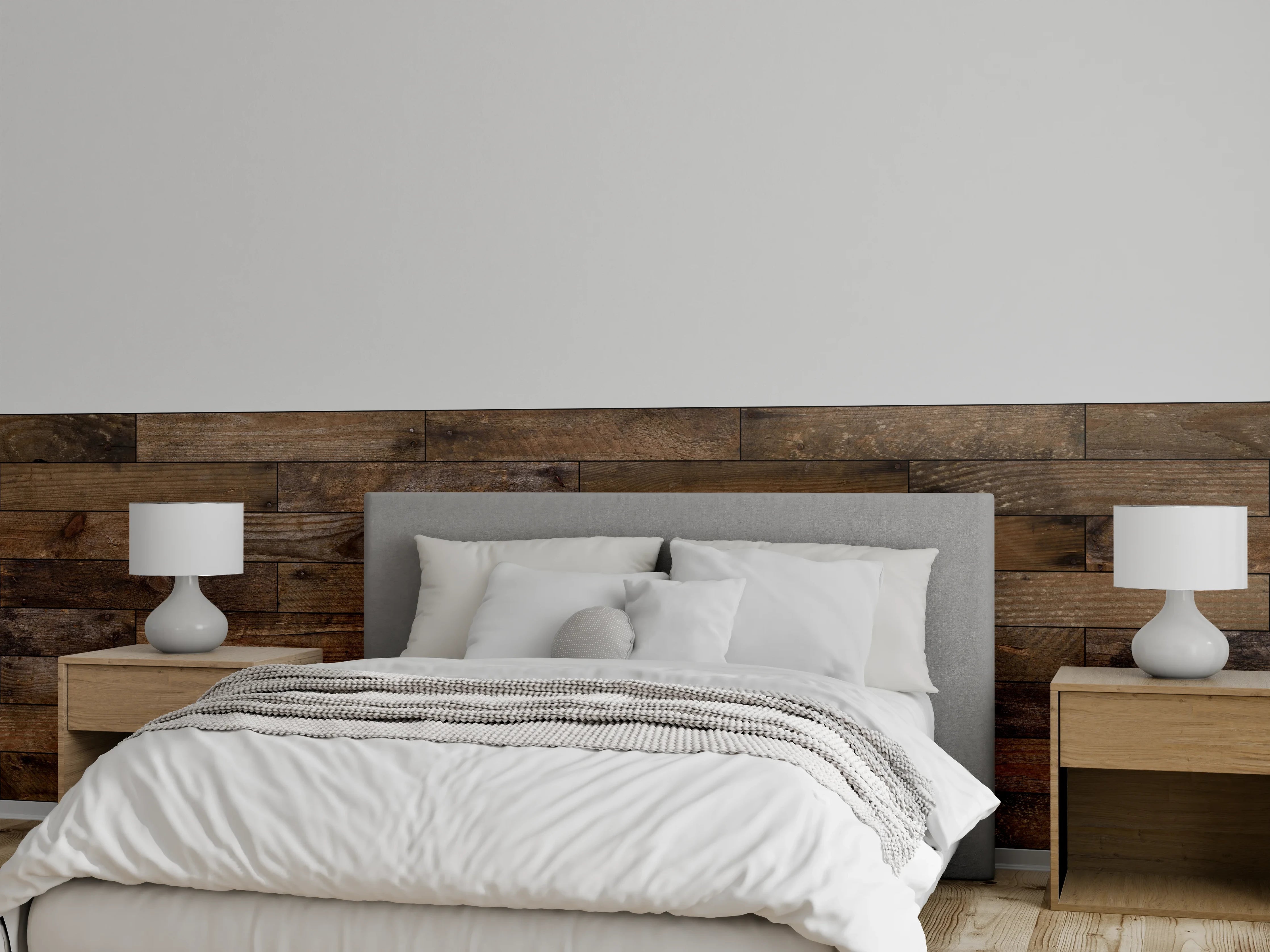 Wandverkleidung Schlafzimmer - Warme Holz-Optik mit natürlicher Maserung