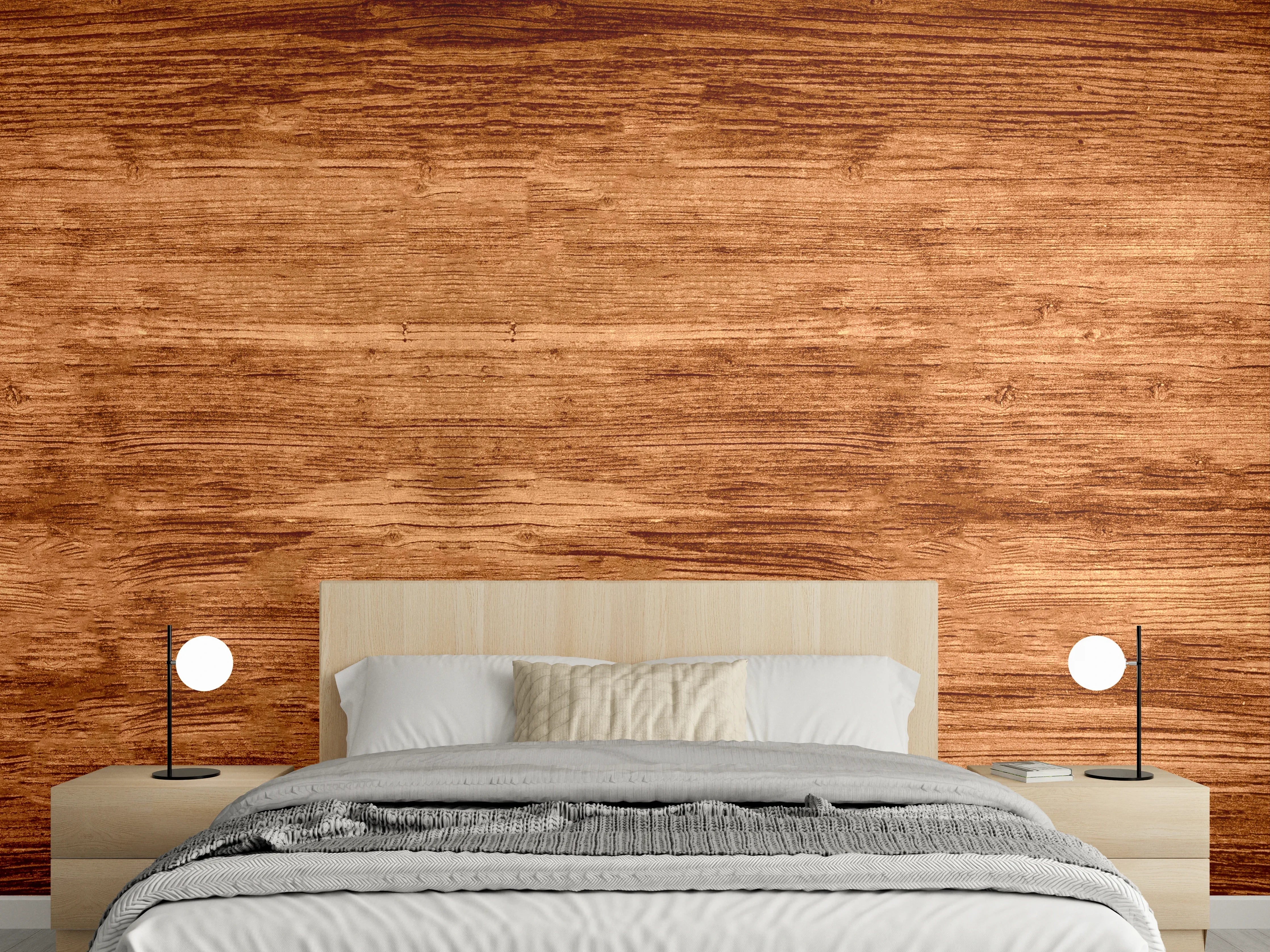 Wandverkleidung Schlafzimmer - Warme Holzoptik in Braun