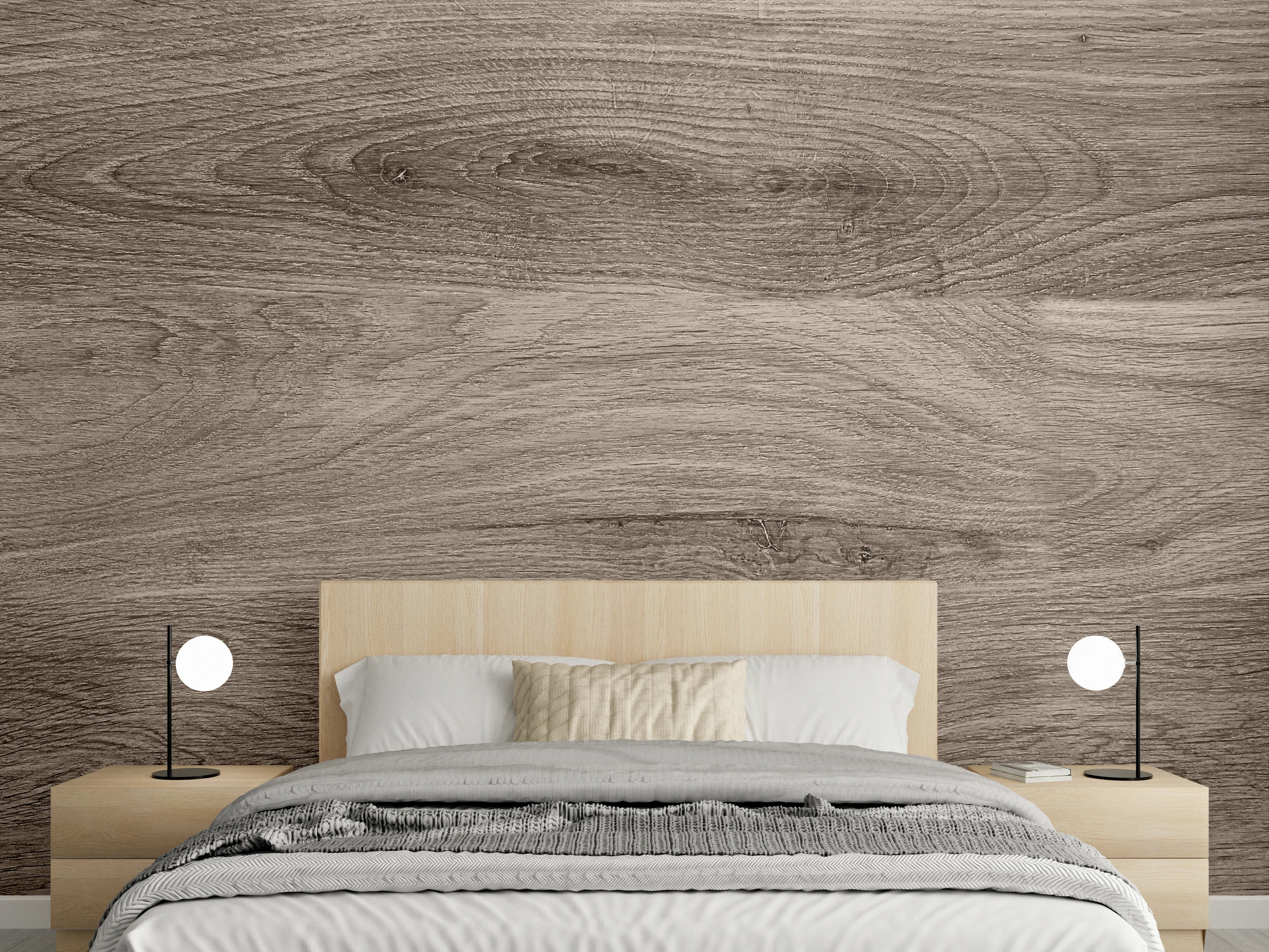 Wandverkleidung Schlafzimmer - Warmer Holzboden mit natürlicher Maserung