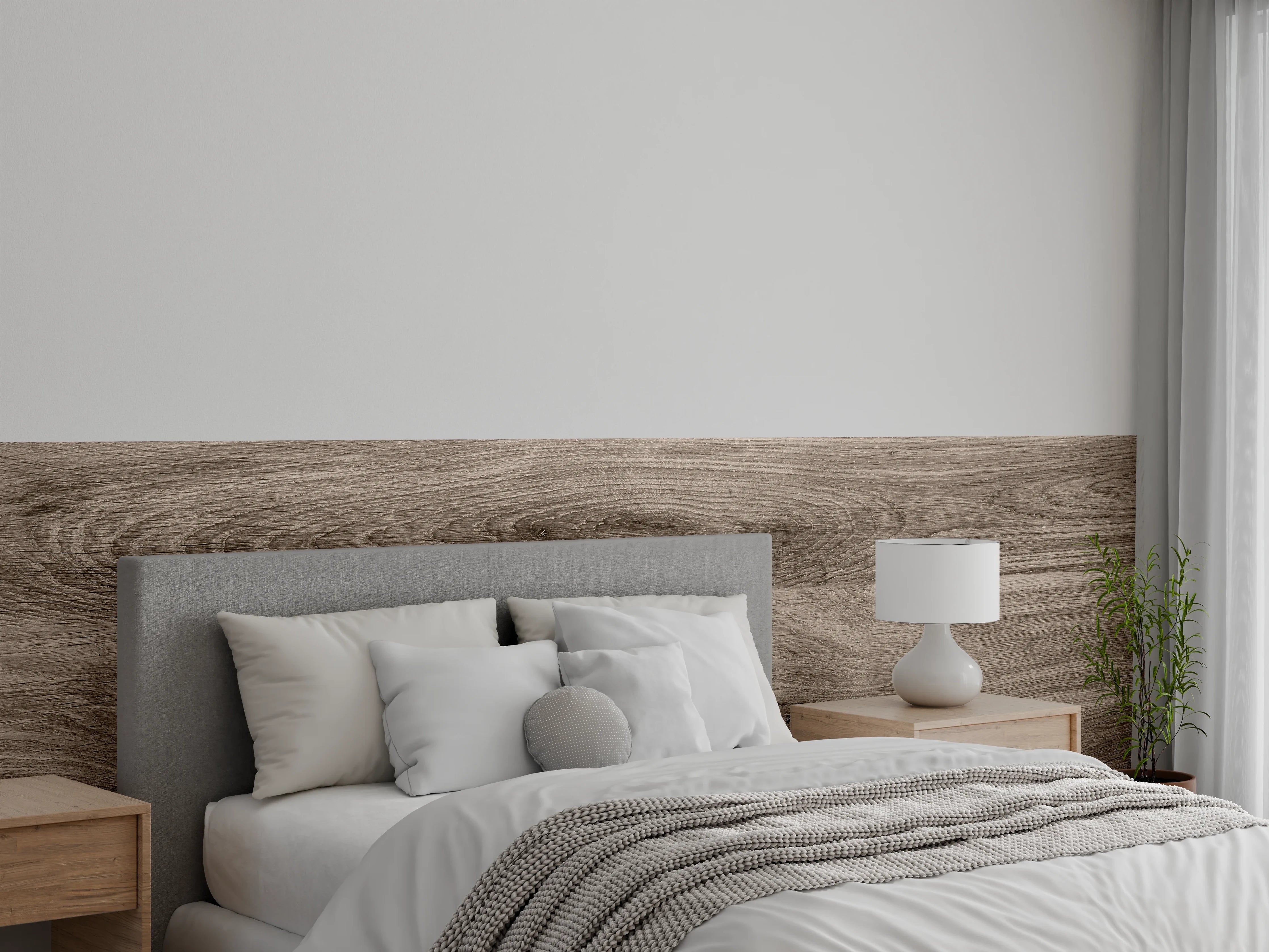 Wandverkleidung Schlafzimmer - Warmer Holzboden mit natürlicher Maserung