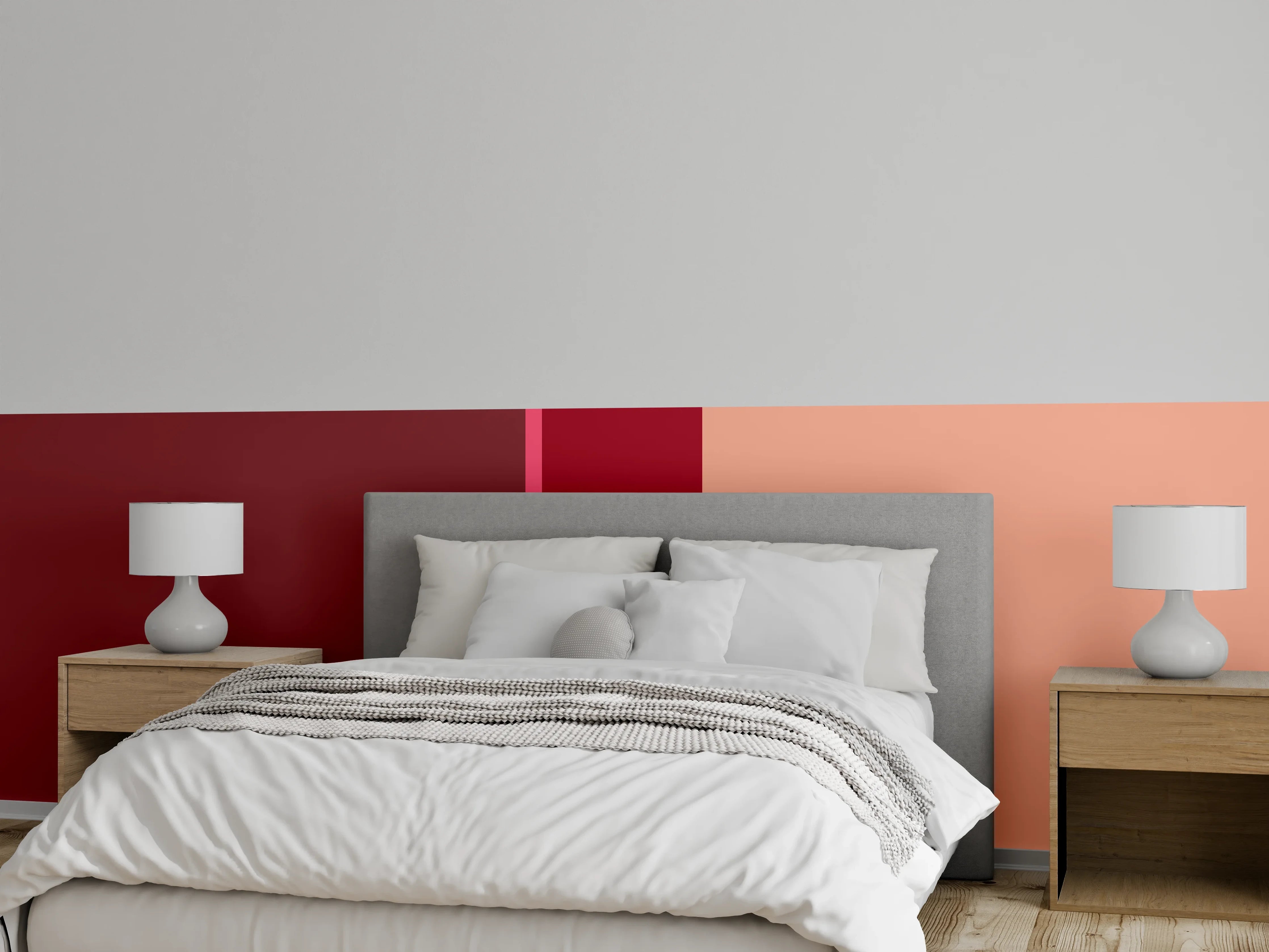 Wandverkleidung Schlafzimmer - Warmes Rottöne mit sanftem Beigeton