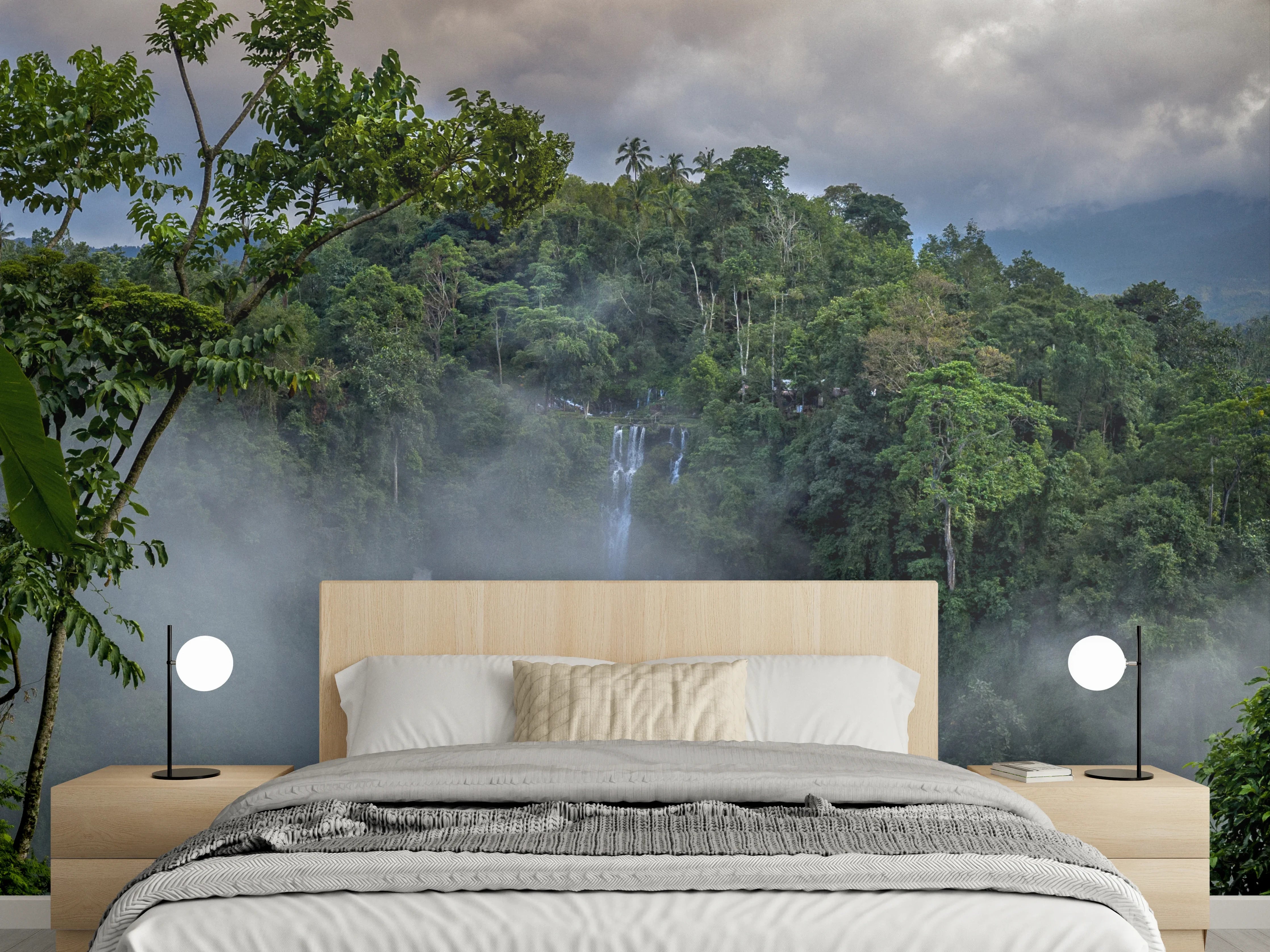 Wandverkleidung Schlafzimmer - Wasserfälle im Regenwald