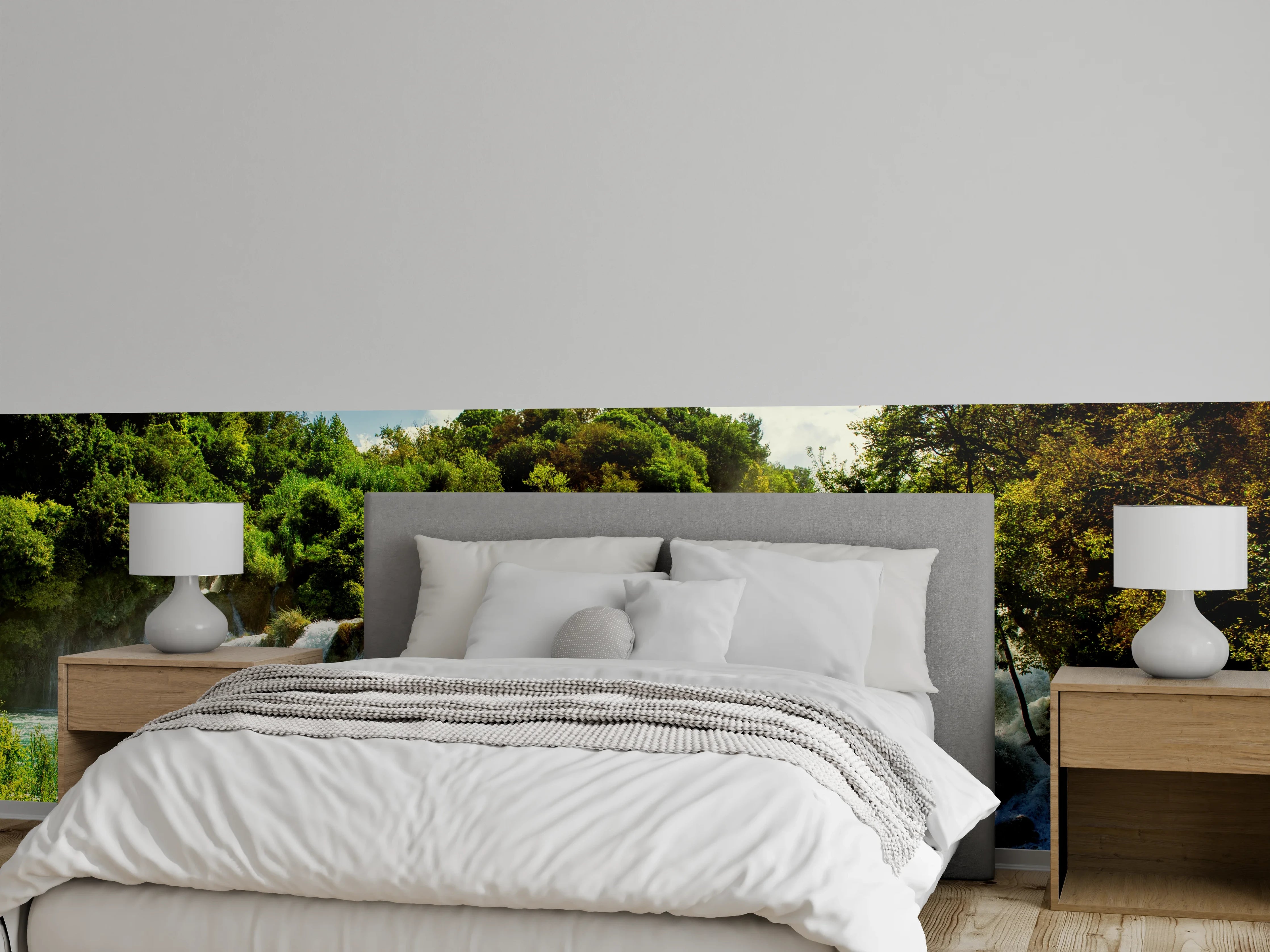 Wandverkleidung Schlafzimmer - Wasserfall Naturidylle Poster