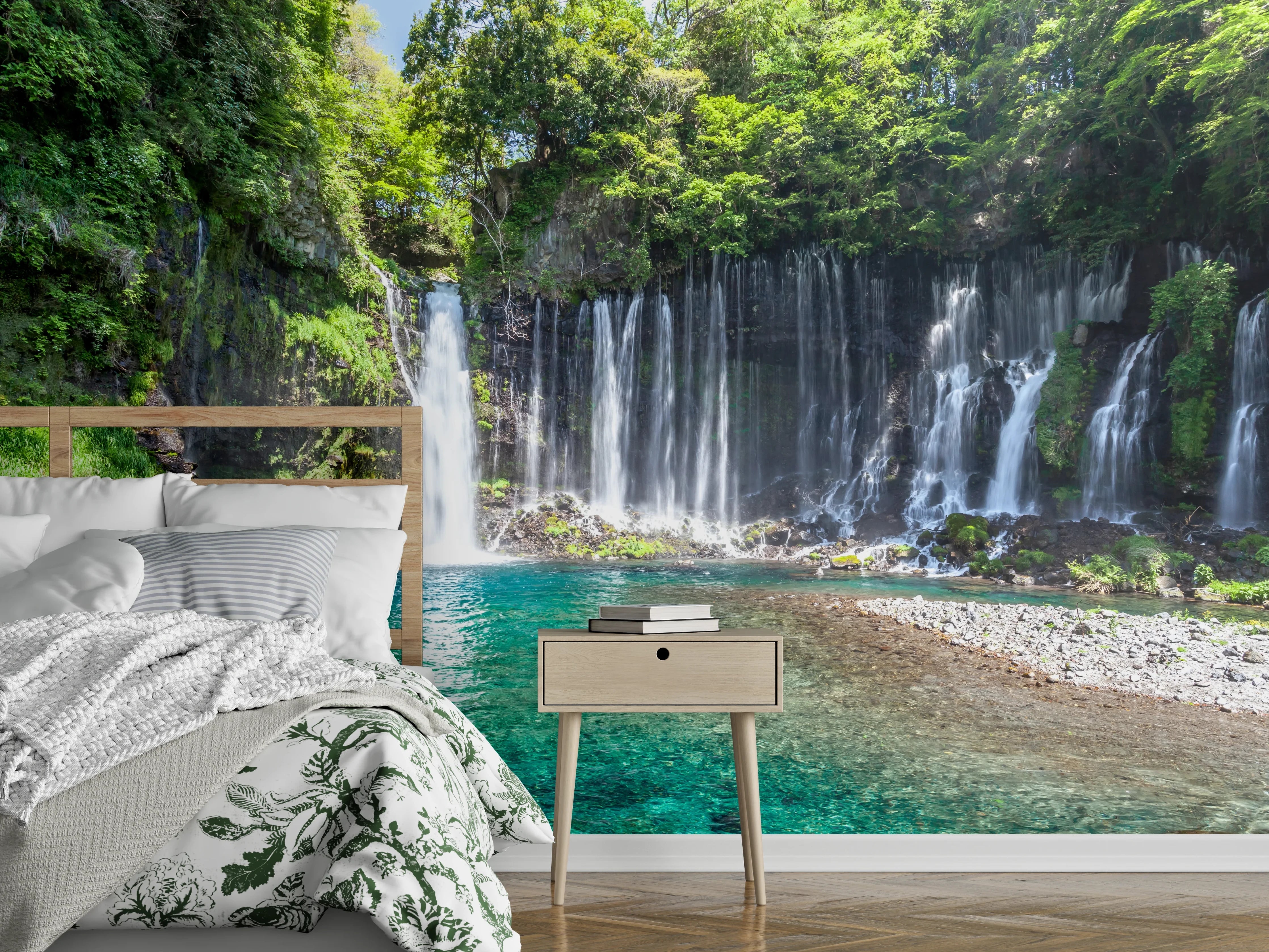 Wandverkleidung Schlafzimmer - Wasserfall Oase Naturfotografie