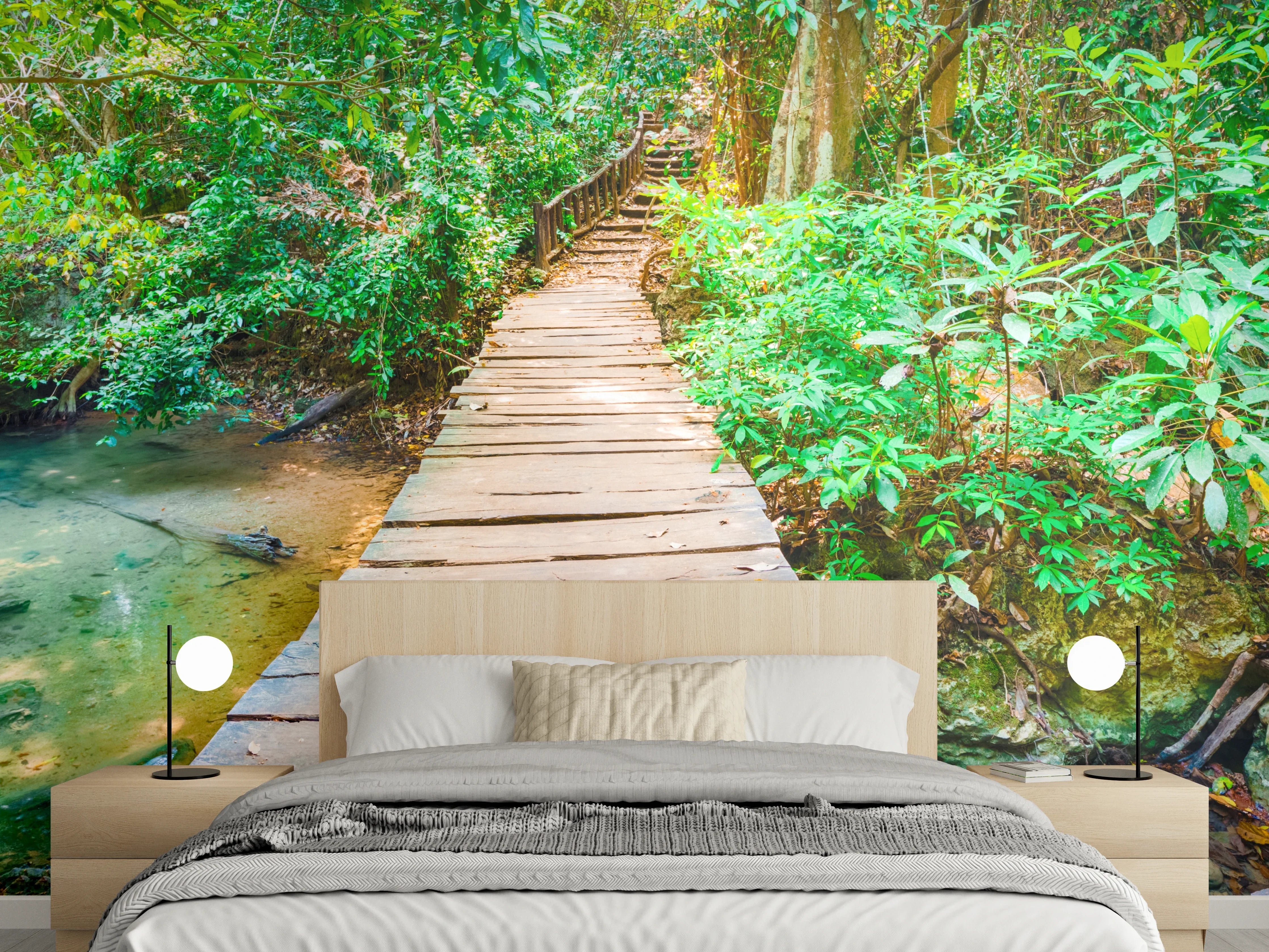 Wandverkleidung Schlafzimmer - Wasserfall im Erawan-Nationalpark
