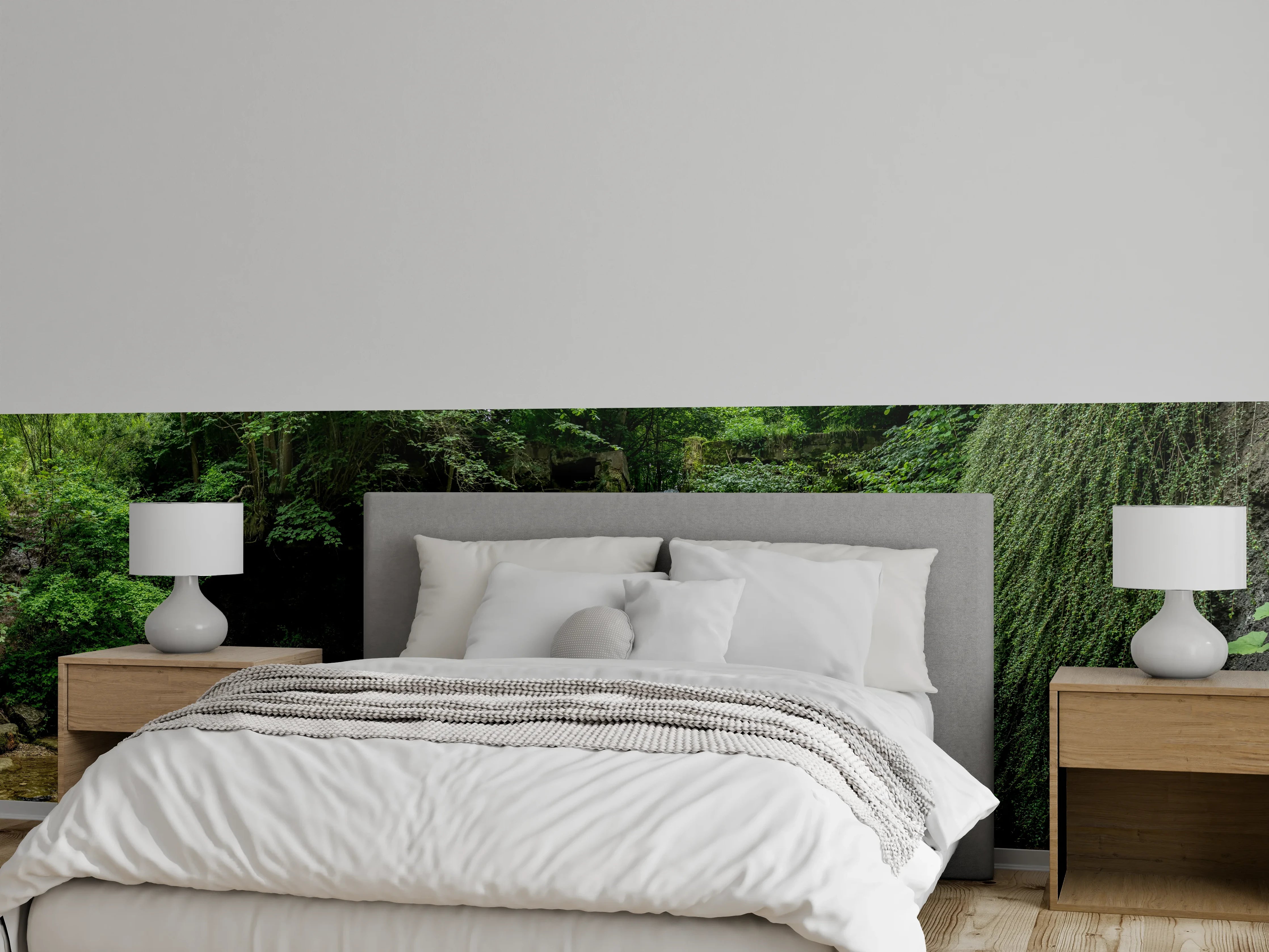 Wandverkleidung Schlafzimmer - Wasserfall im Wald - Utopie