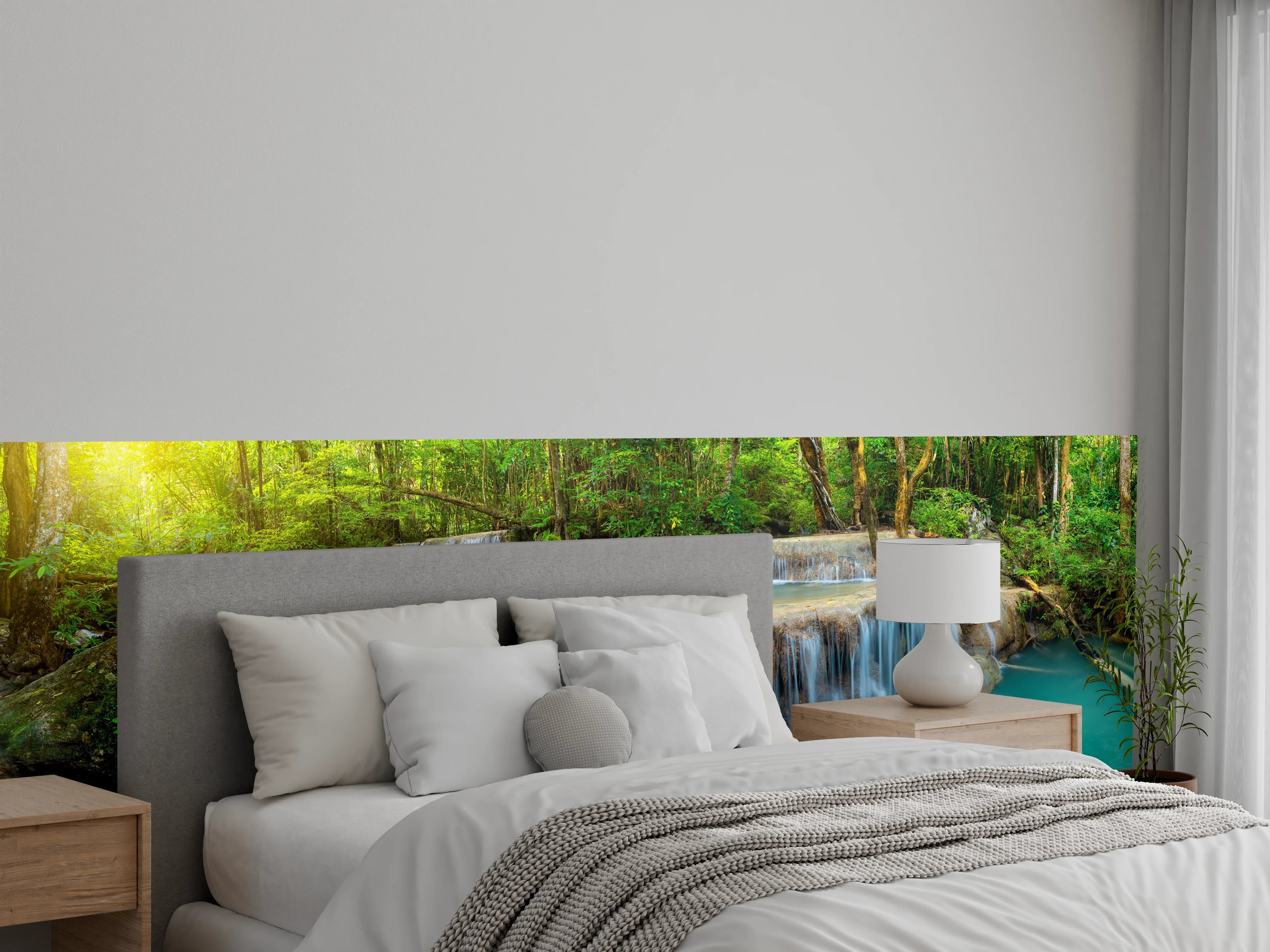 Wandverkleidung Schlafzimmer - Wasserfall im Wald von Thailand