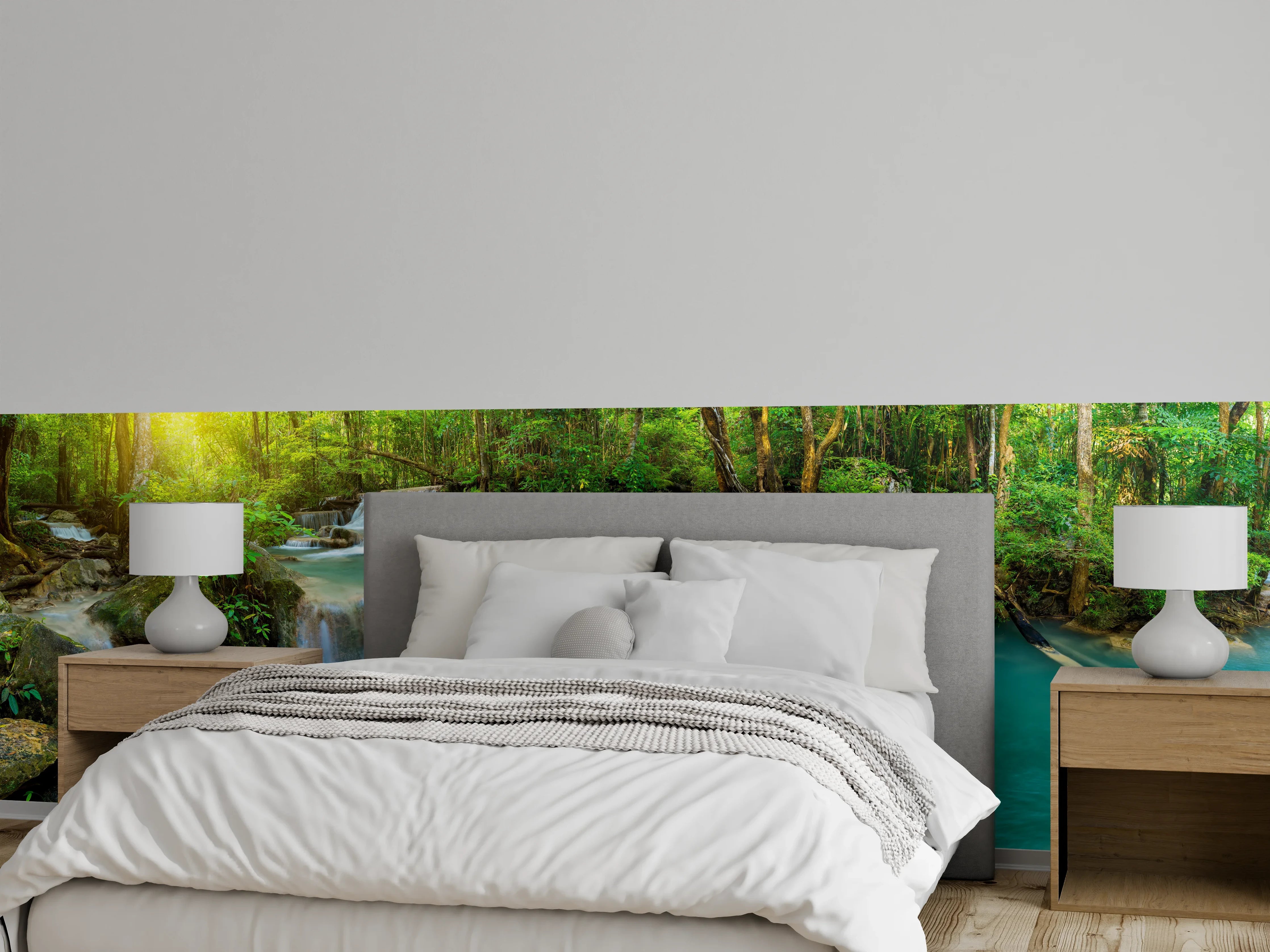 Wandverkleidung Schlafzimmer - Wasserfall im Wald von Thailand