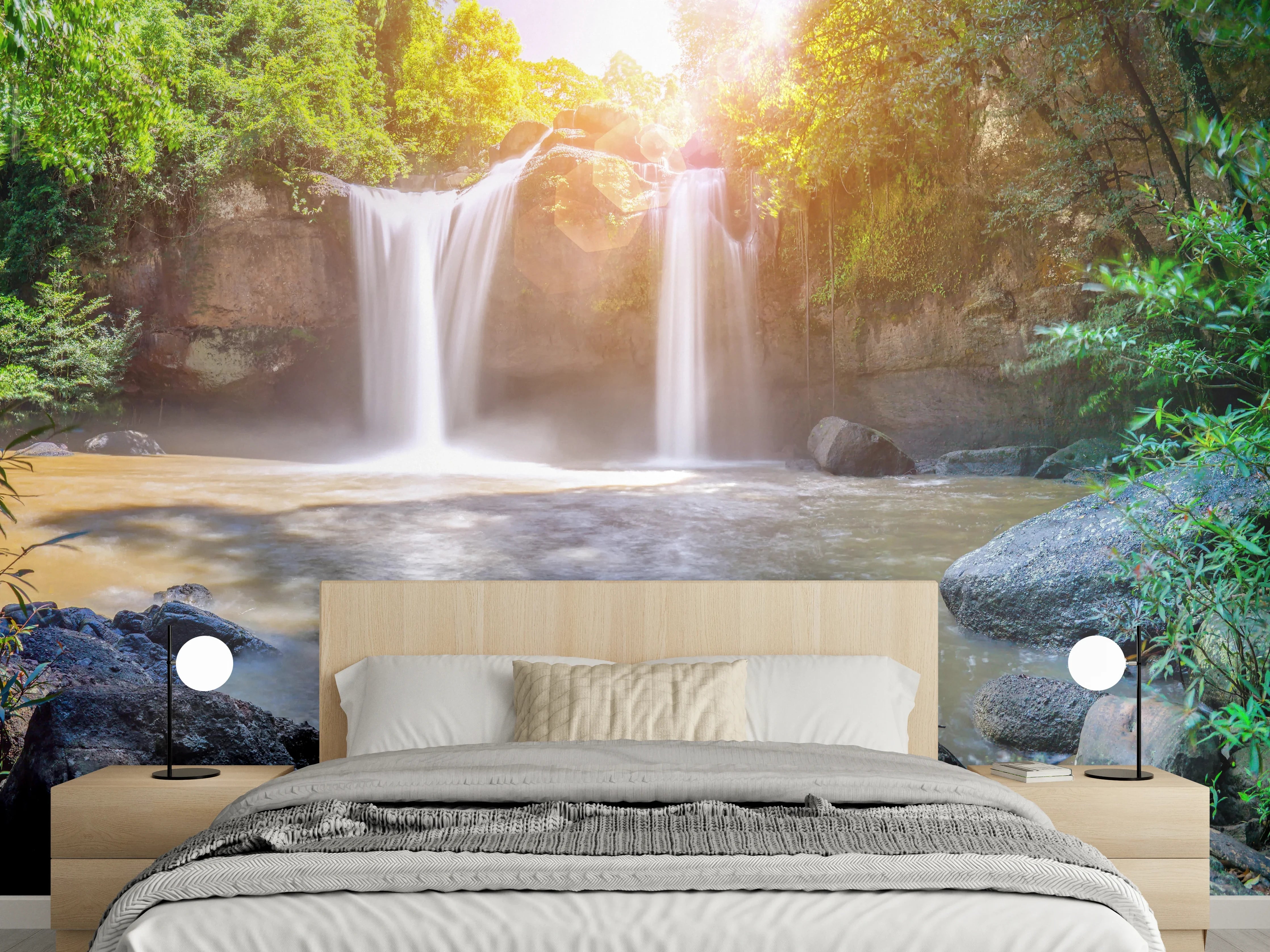 Wandverkleidung Schlafzimmer - Wasserfall in Malaysia - Asien