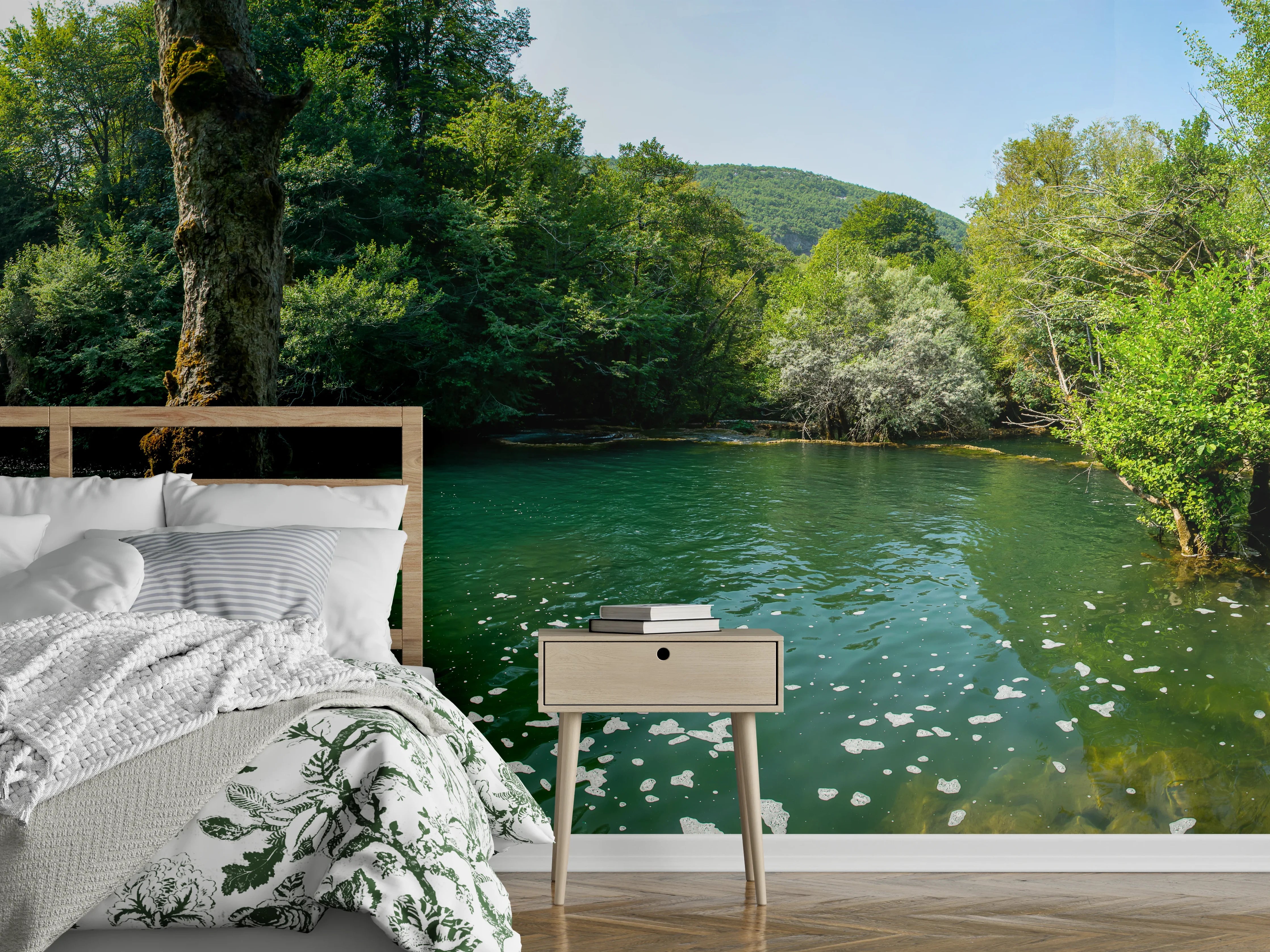 Wandverkleidung Schlafzimmer - Wasserfall von Martin Brod - Bosnien