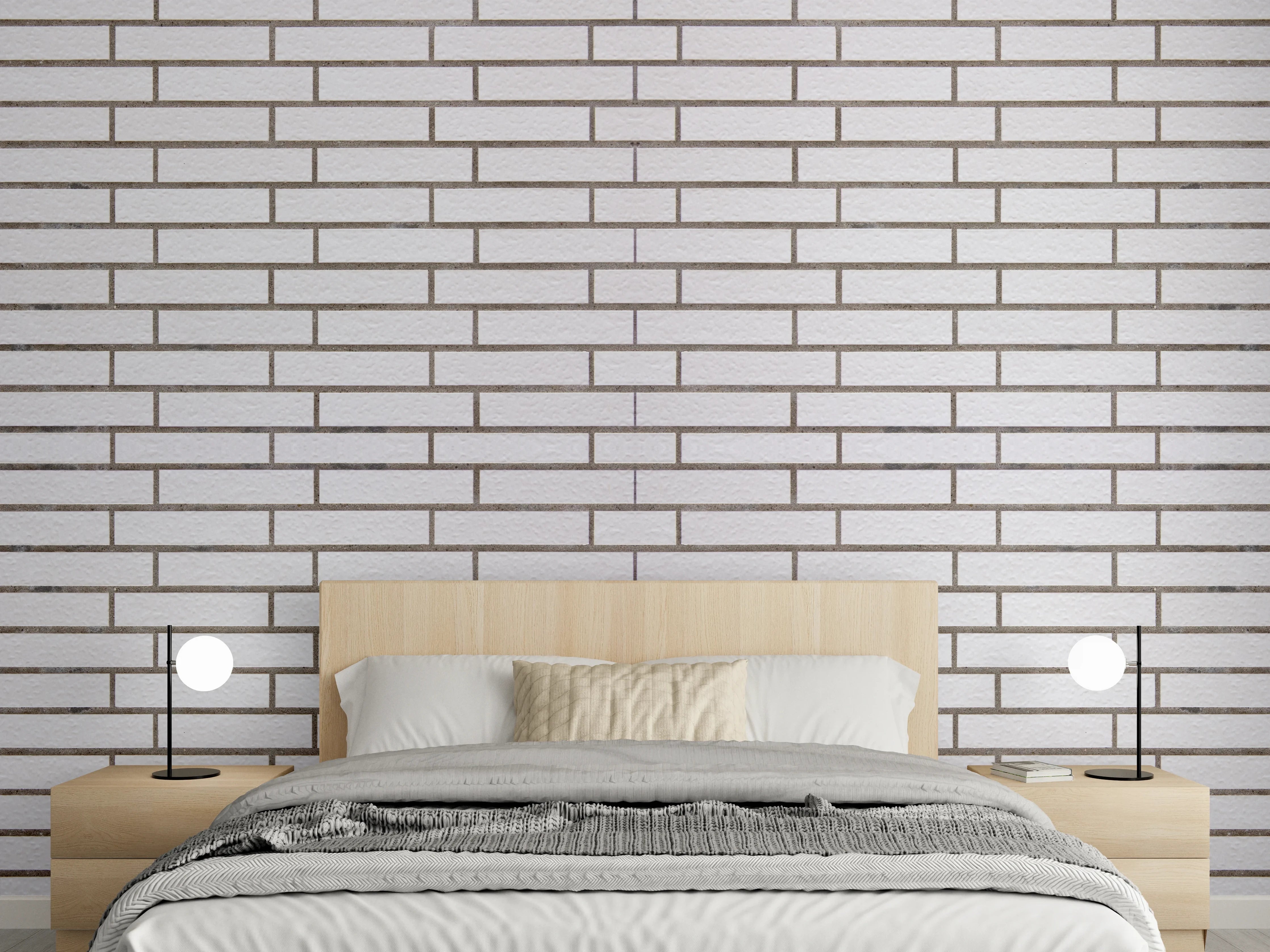 Wandverkleidung Schlafzimmer - Weiß-Brauner Backsteinmauer