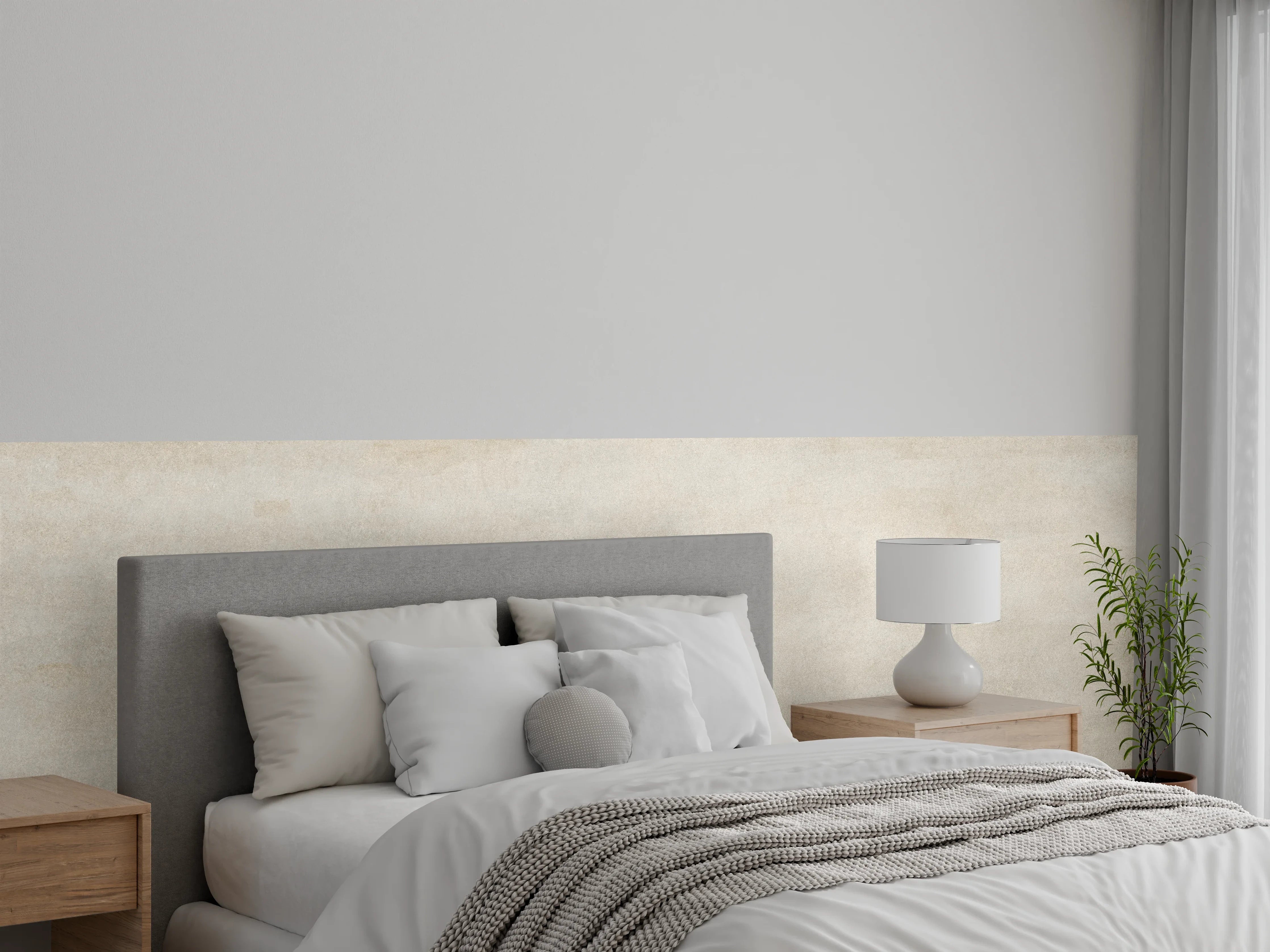 Wandverkleidung Schlafzimmer - Weiß-Graue Marmor Textur