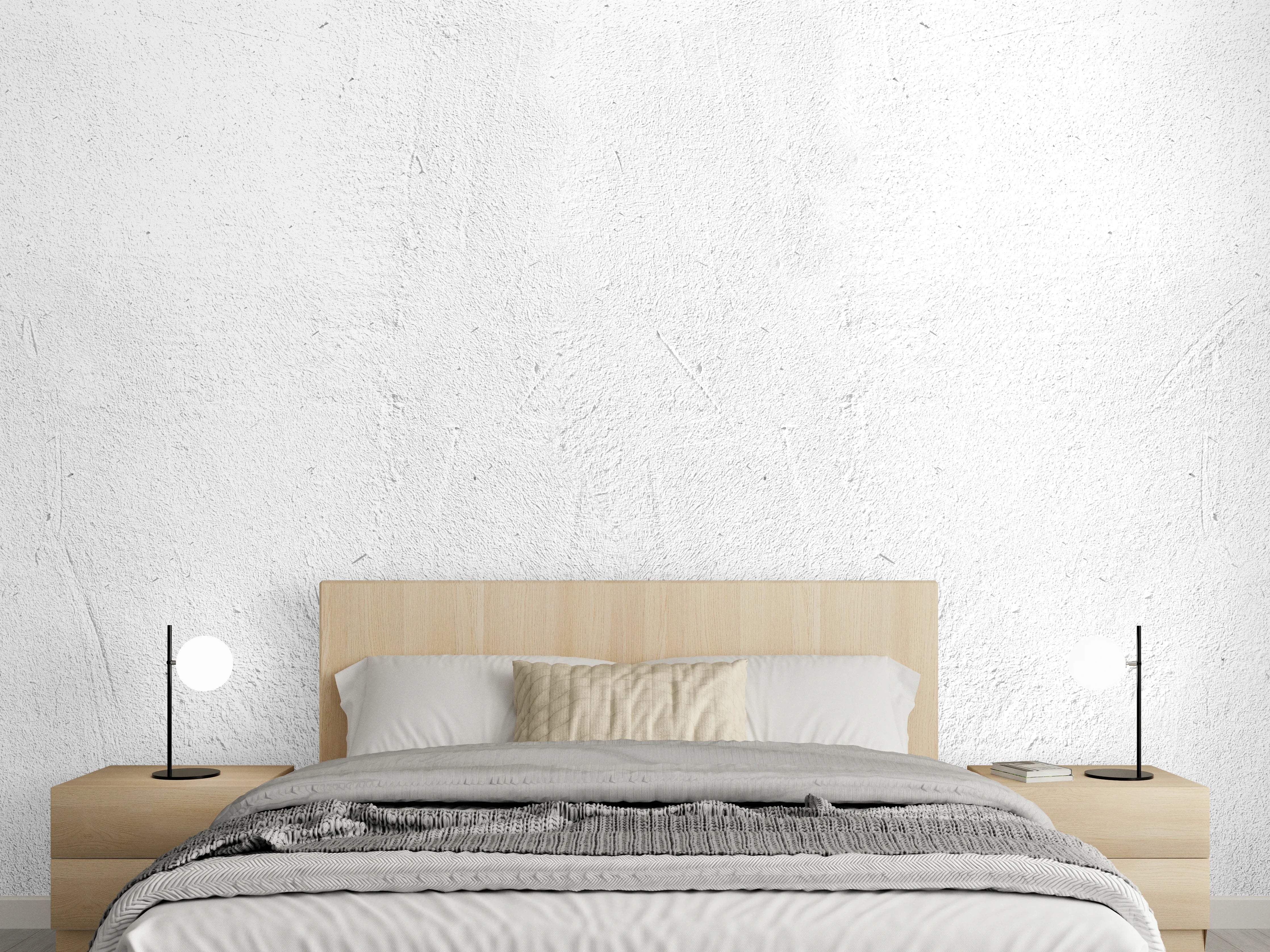Wandverkleidung Schlafzimmer - Weiß beige Betonwand