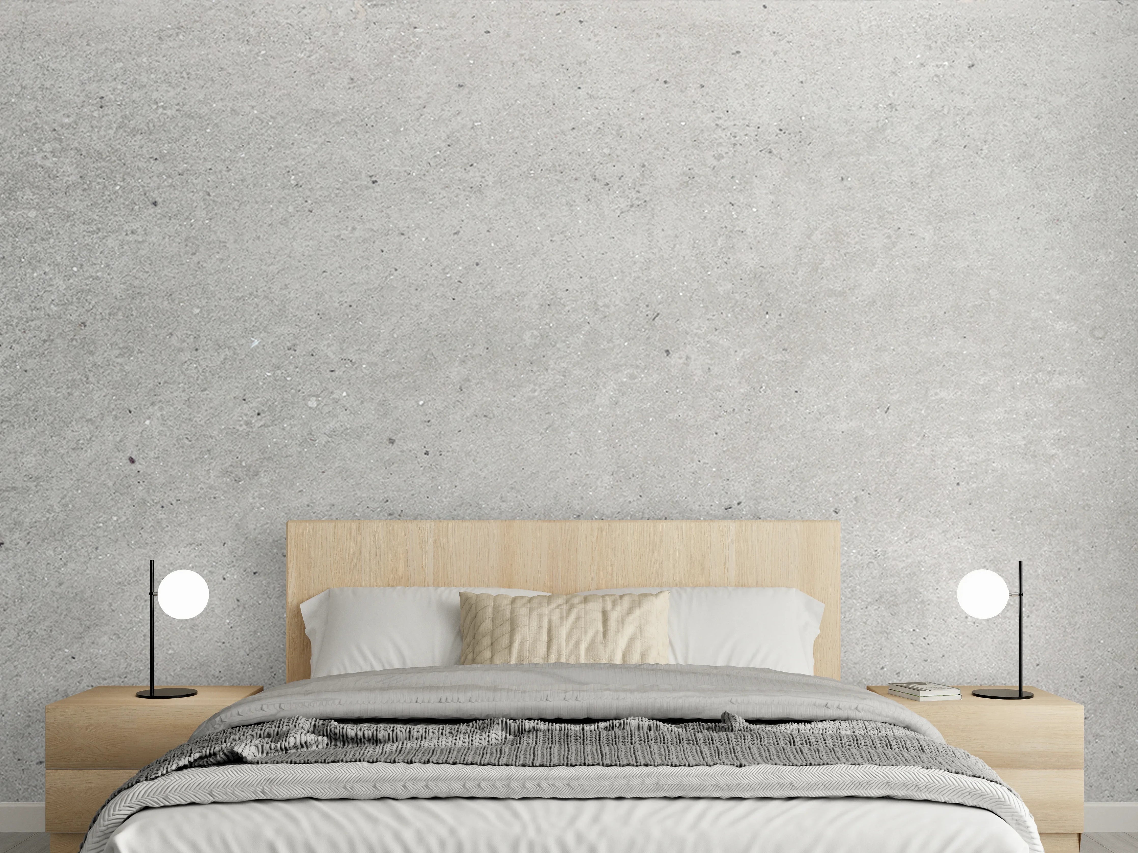 Wandverkleidung Schlafzimmer - Weiß graue Betonwand 2