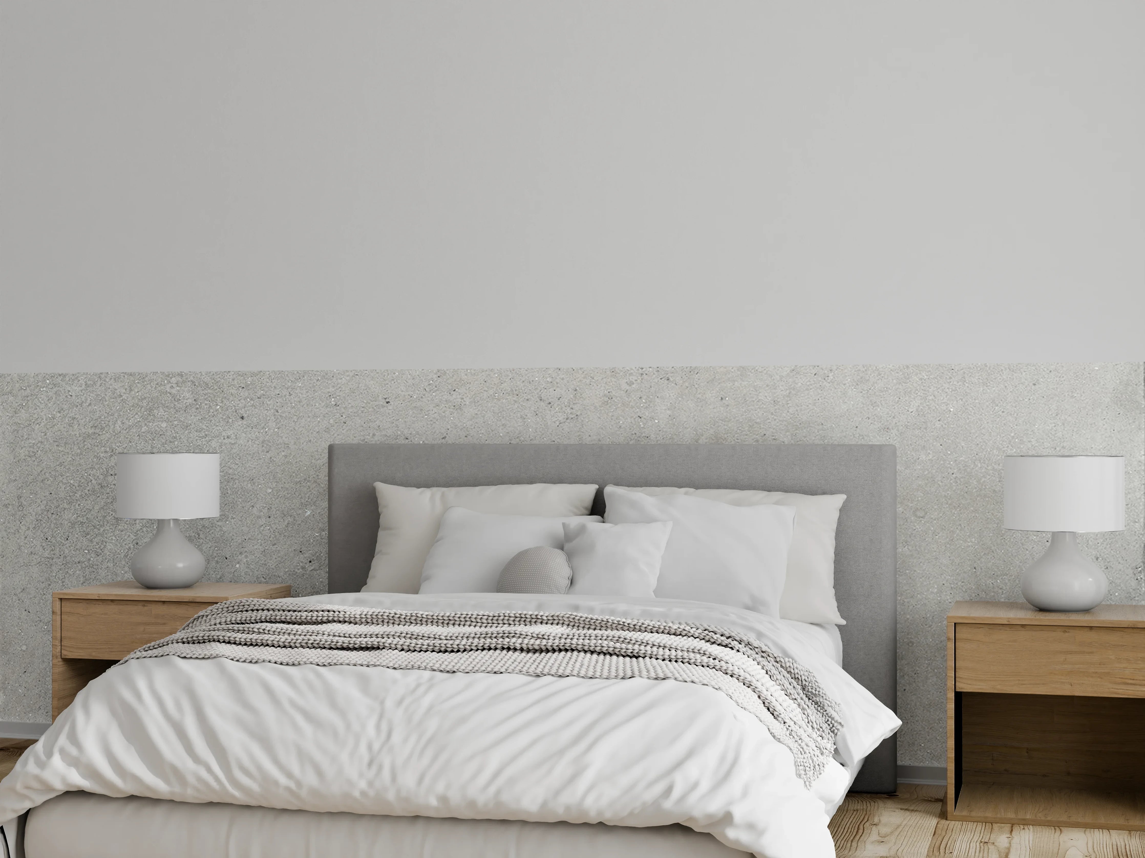 Wandverkleidung Schlafzimmer - Weiß graue Betonwand 2