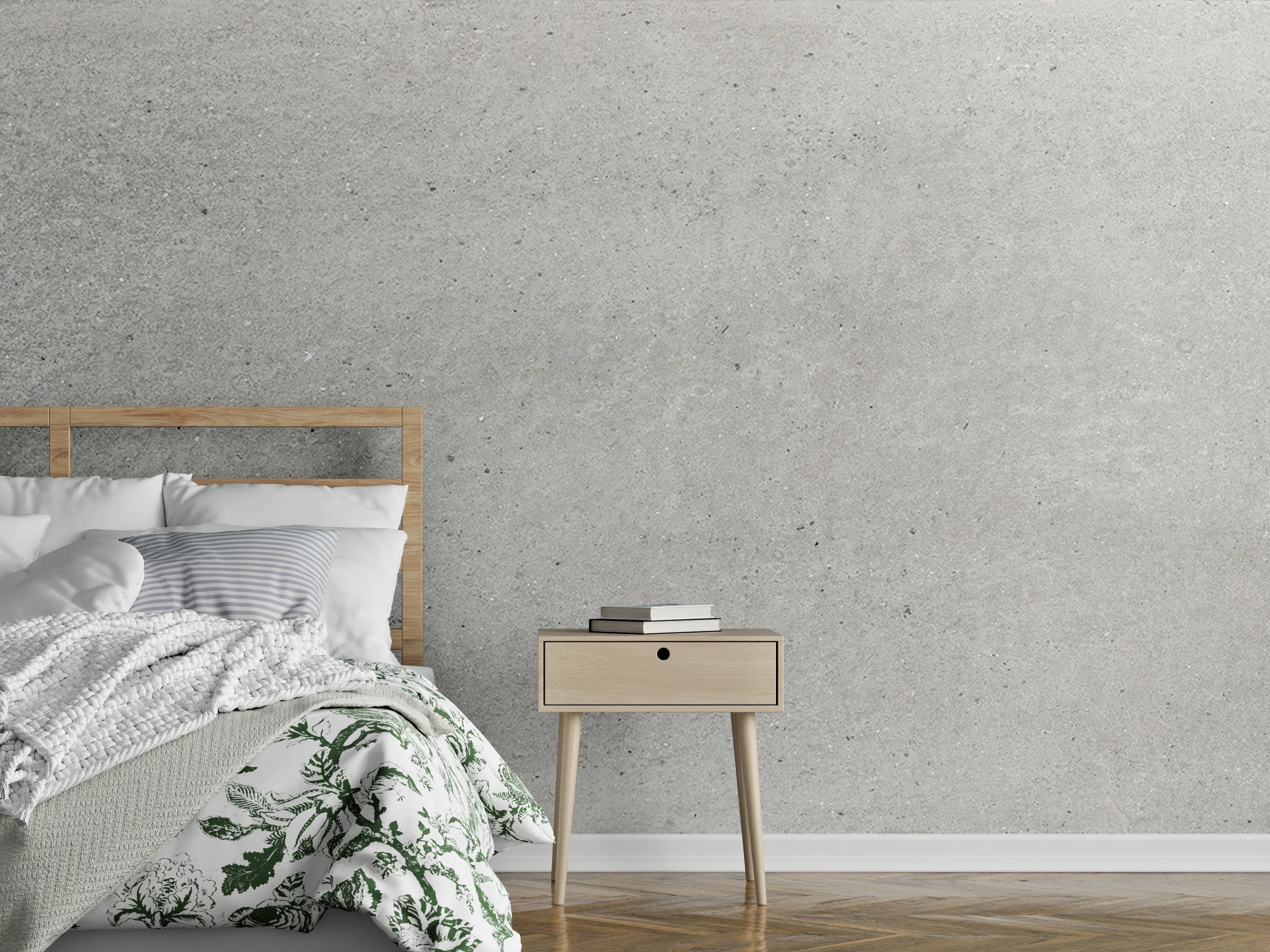 Wandverkleidung Schlafzimmer - Weiß graue Betonwand 2