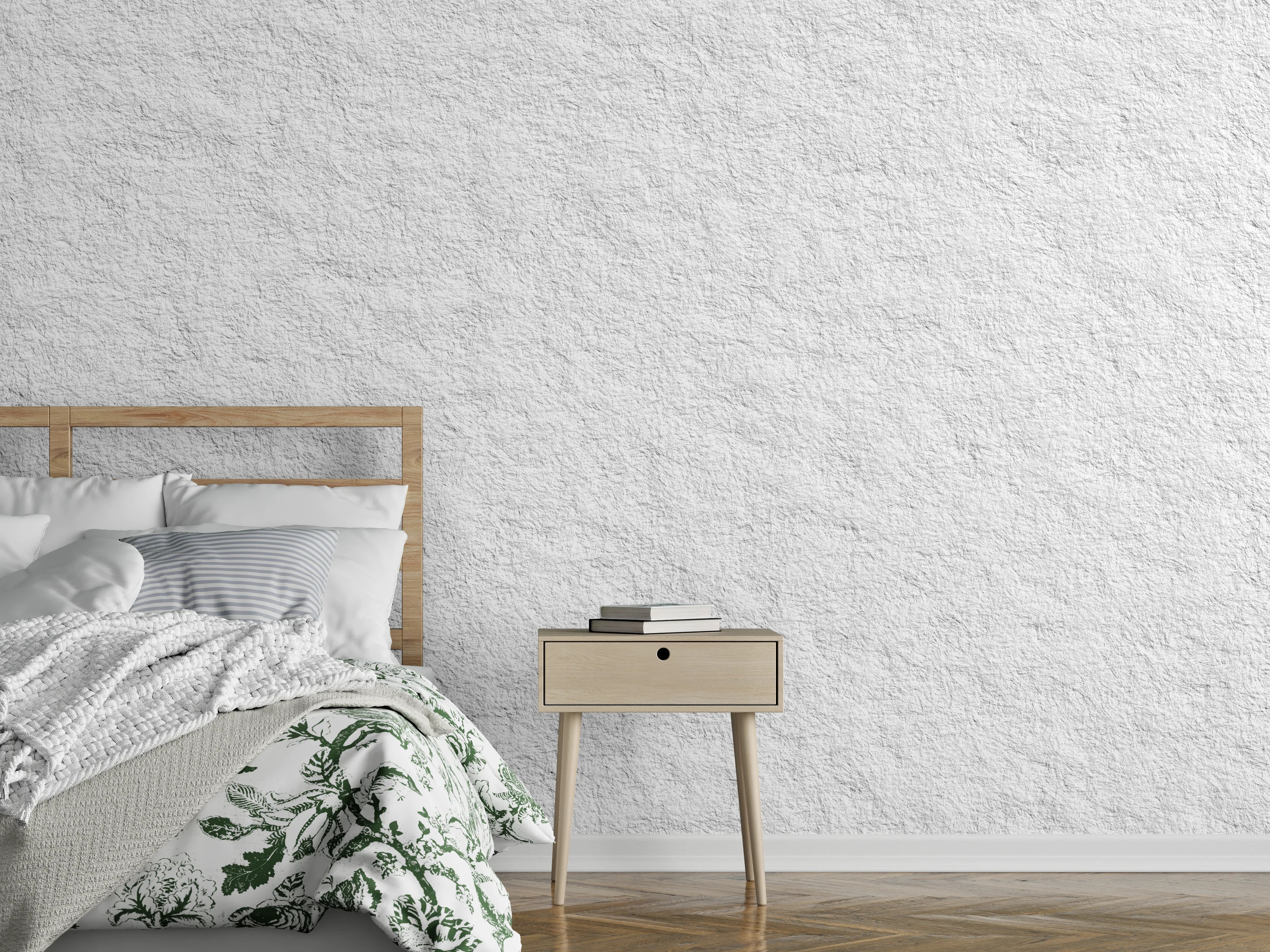 Wandverkleidung Schlafzimmer - Weiße Marmor-Textur mit grauen Nuancen