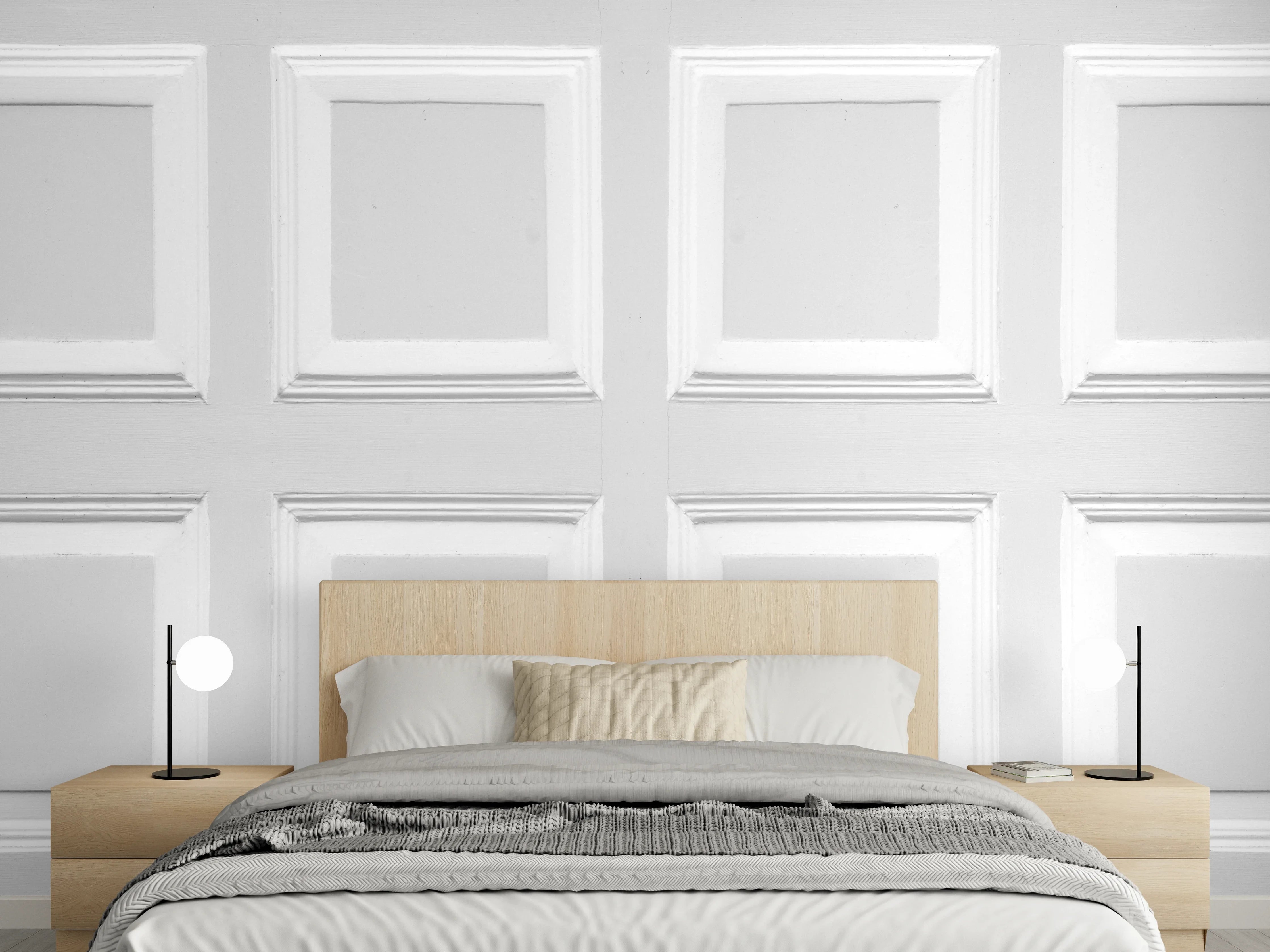 Wandverkleidung Schlafzimmer - Weiße Quadratische Tür Textur