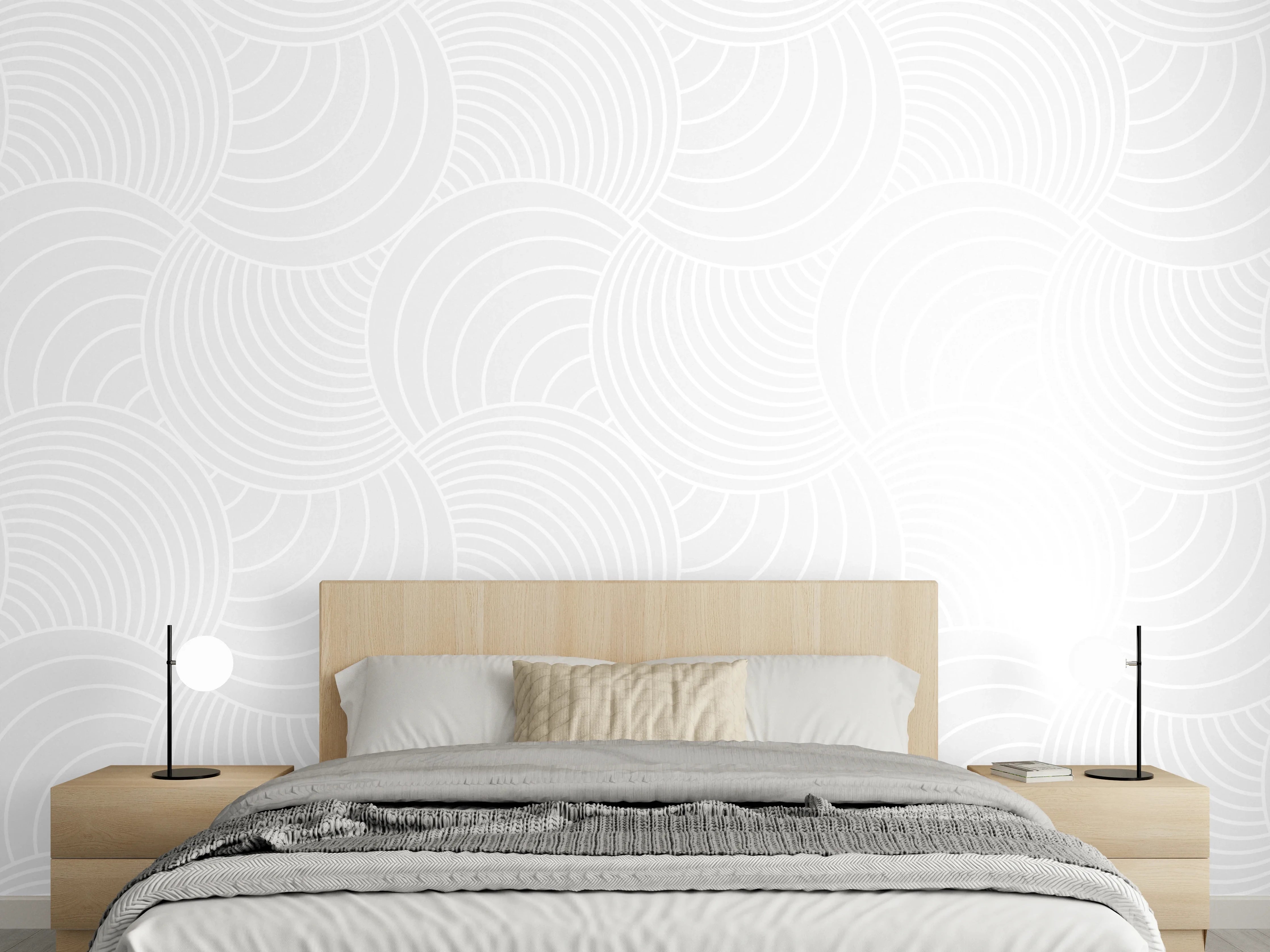 Wandverkleidung Schlafzimmer - Weiße Wand mit subtiler Struktur
