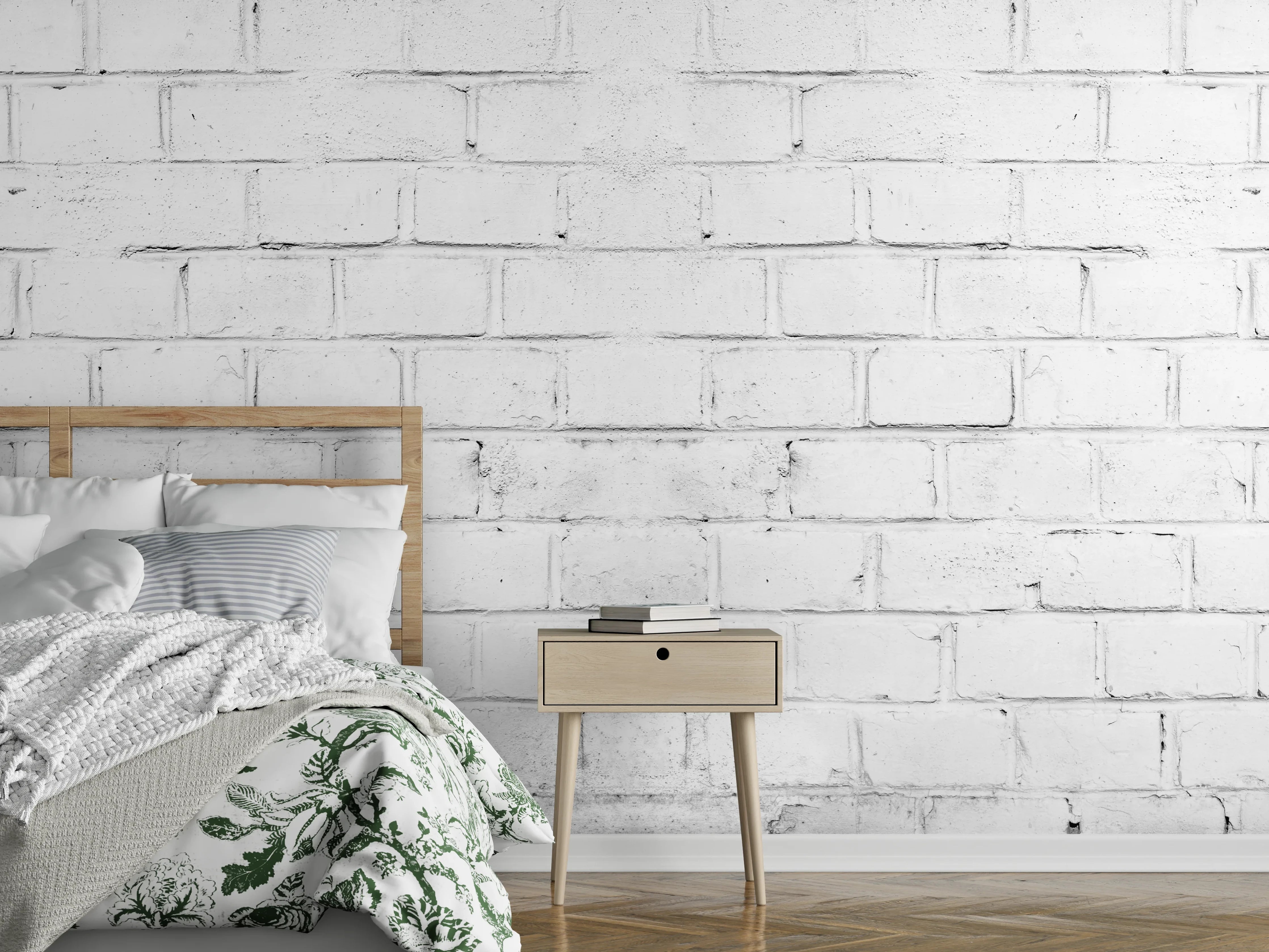 Wandverkleidung Schlafzimmer - Weiße beschädigte Mauer