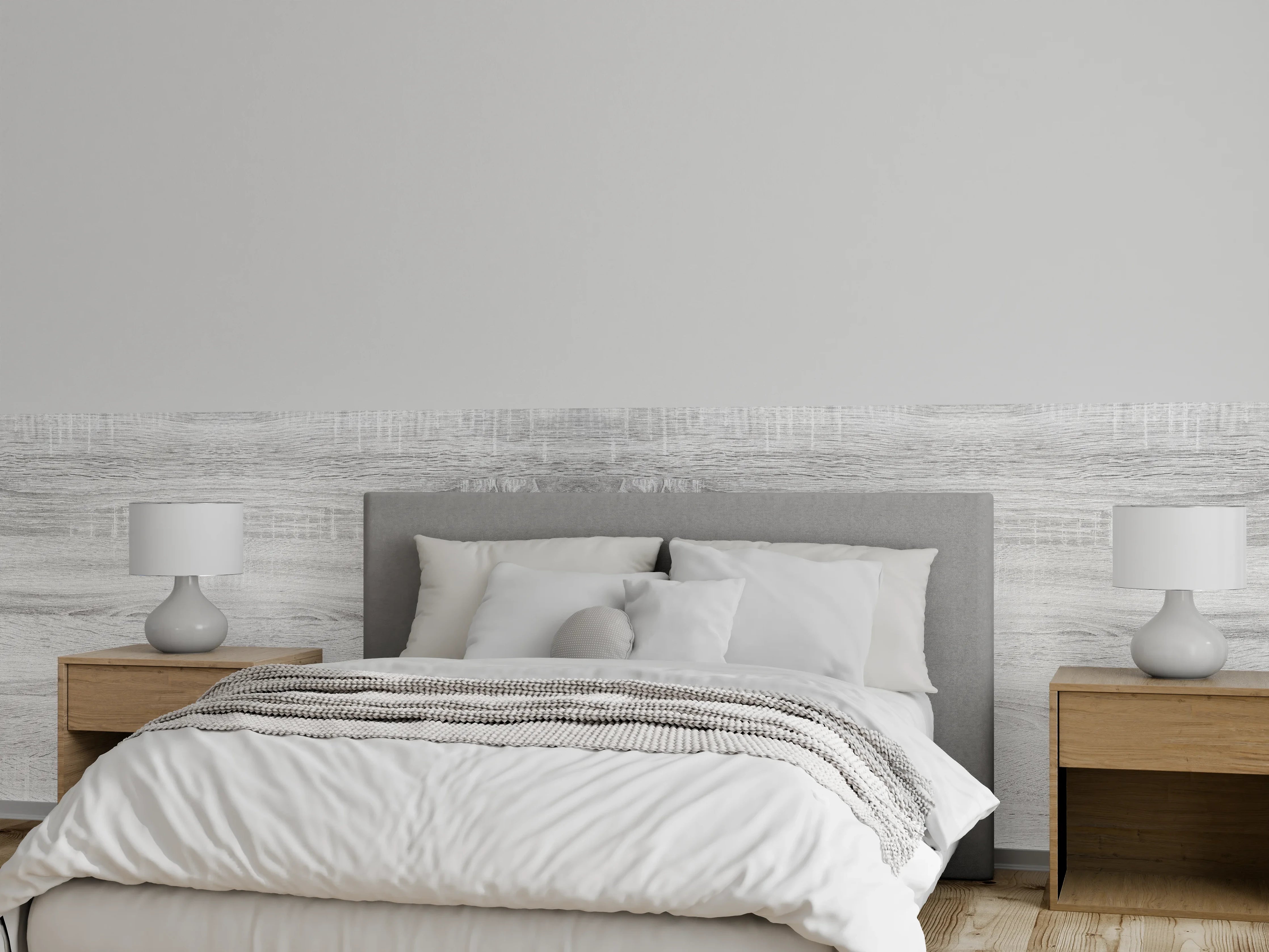 Wandverkleidung Schlafzimmer - Weiße helle verwitterte Holztextur