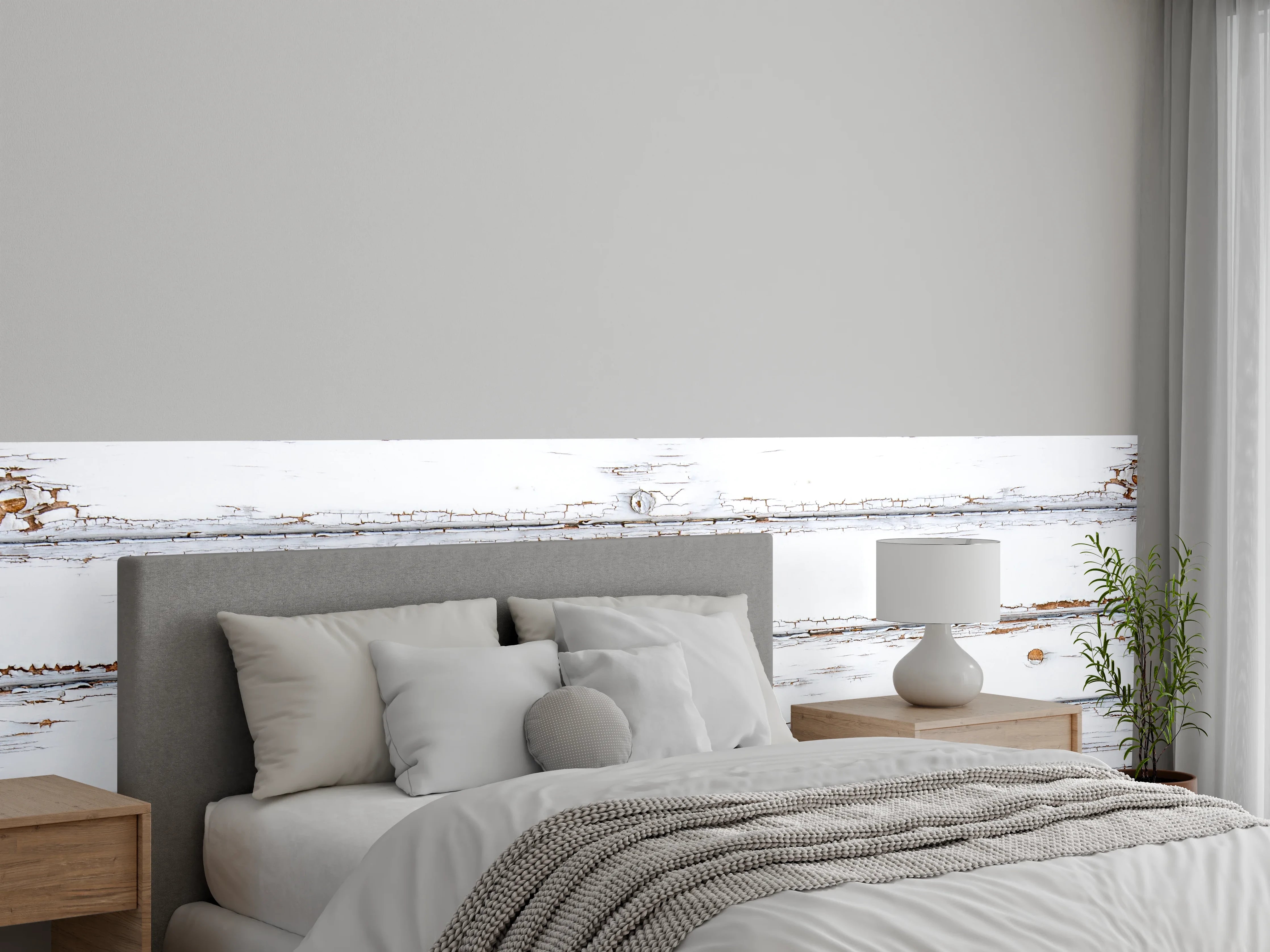 Wandverkleidung Schlafzimmer - Weiße zerfallenden Holz