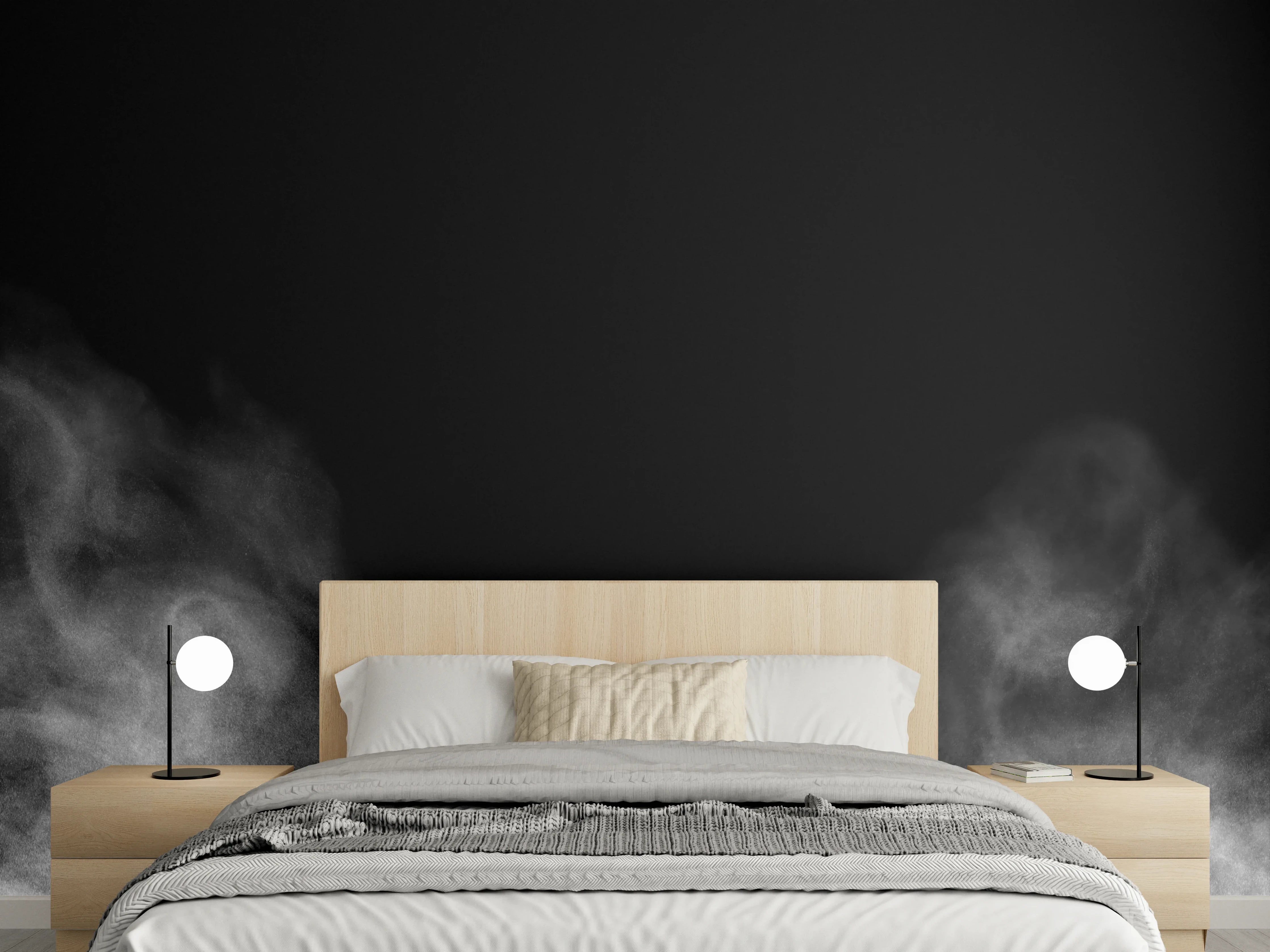Wandverkleidung Schlafzimmer - Weißer Dampf
