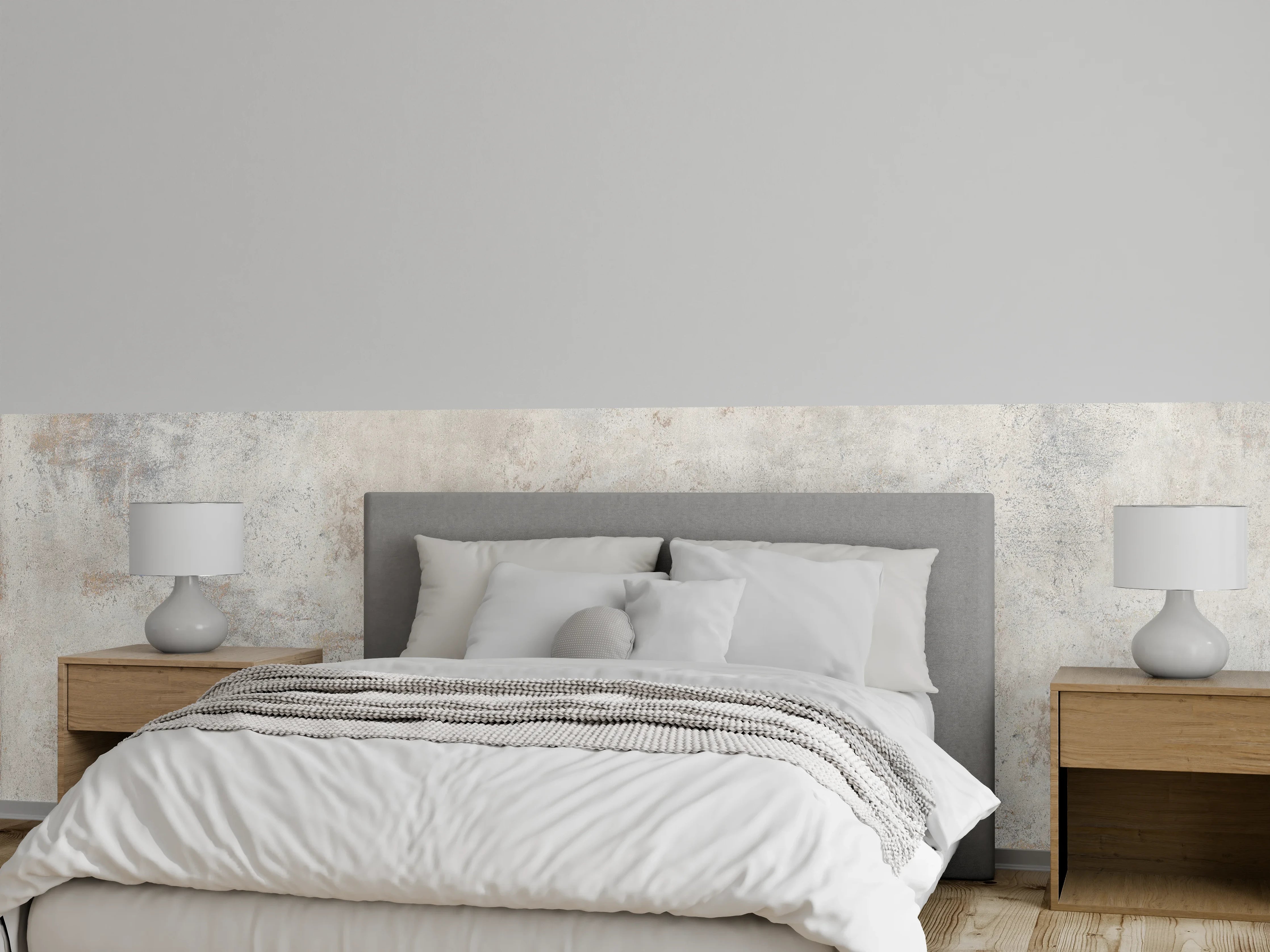 Wandverkleidung Schlafzimmer - Weißer abgenutzter Marmor