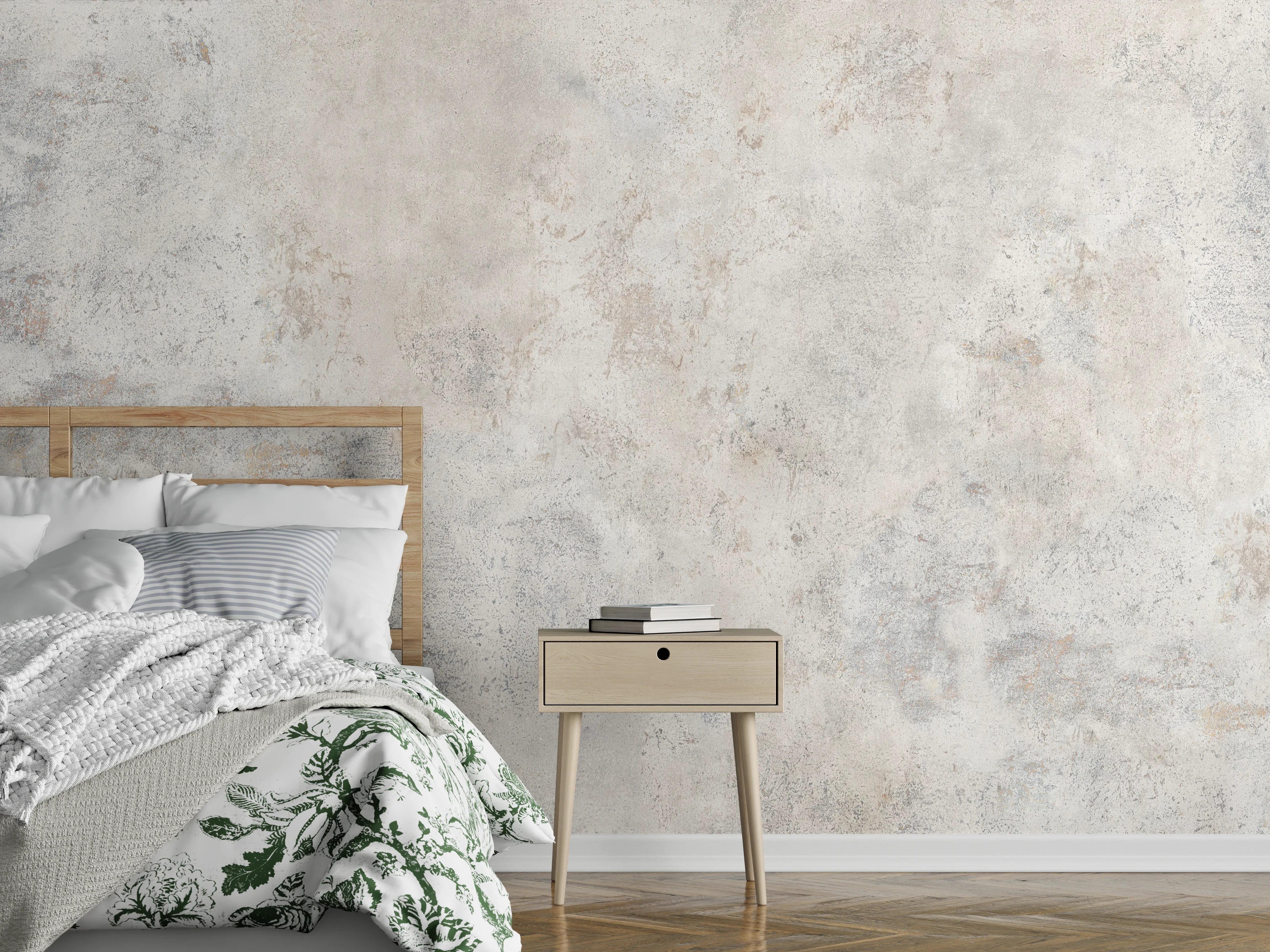 Wandverkleidung Schlafzimmer - Weißer abgenutzter Marmor