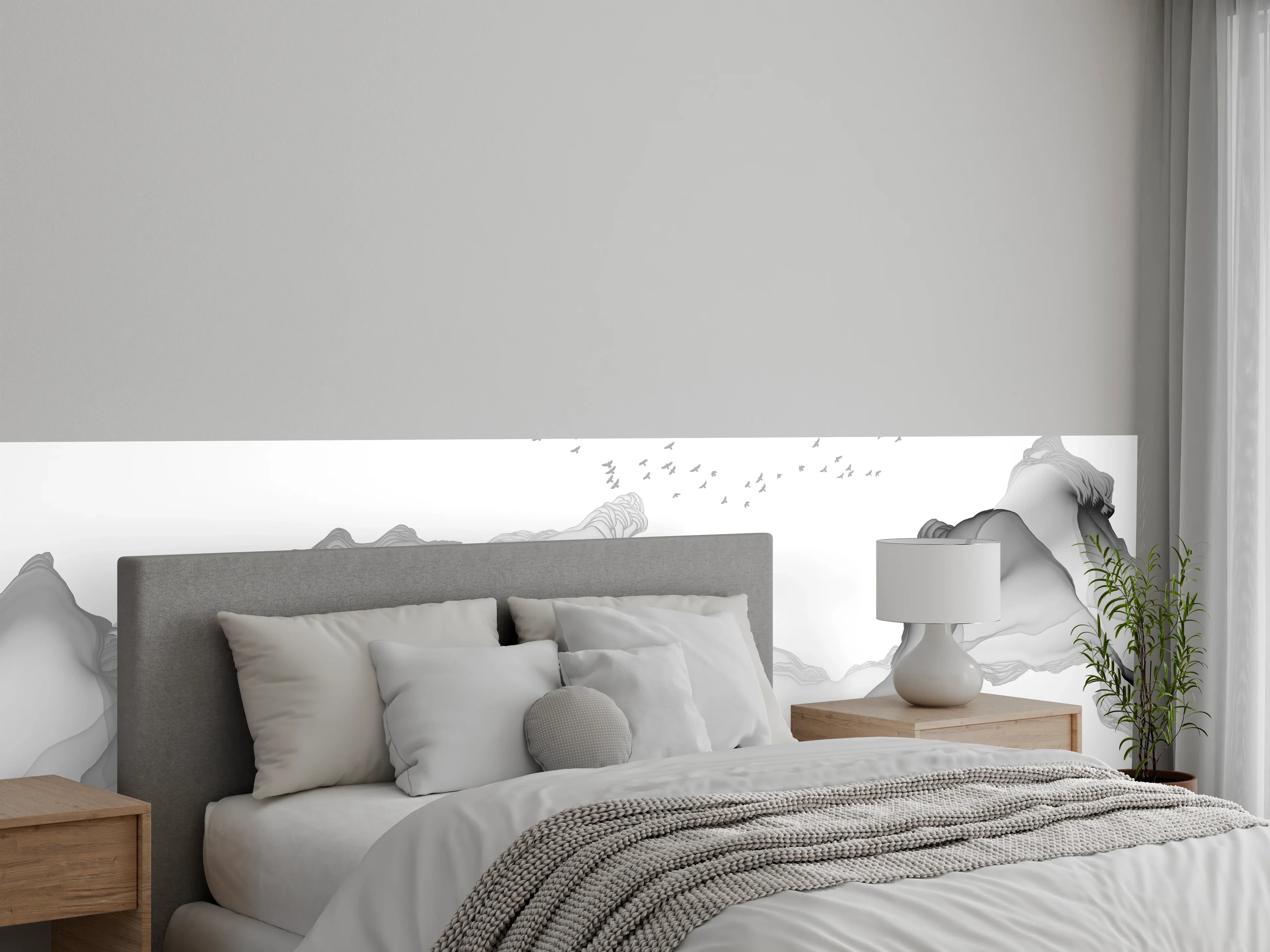 Wandverkleidung Schlafzimmer - Weißes Meer Gemälde