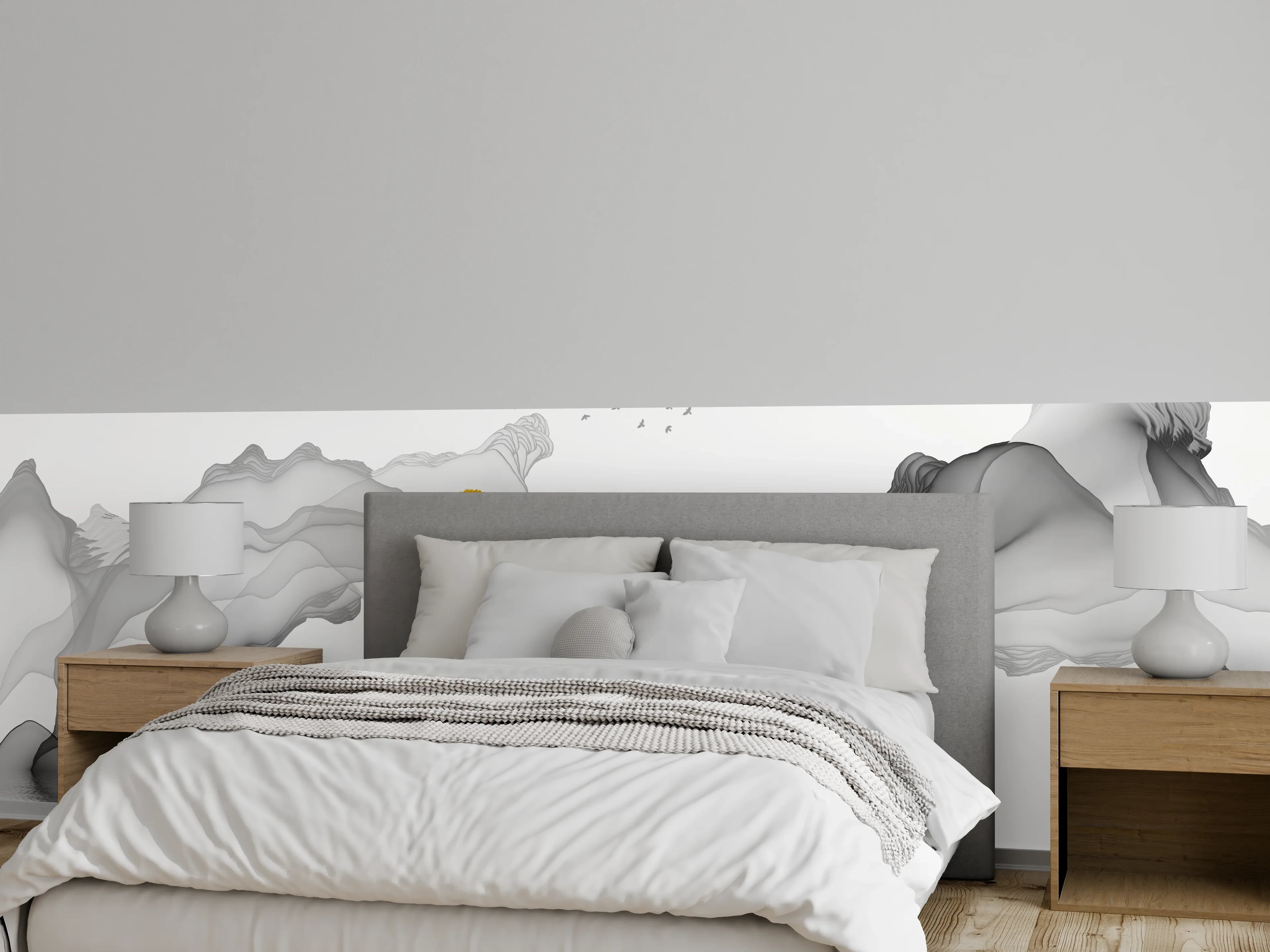 Wandverkleidung Schlafzimmer - Weißes Meer Gemälde